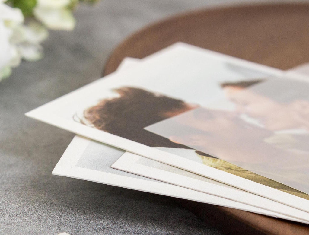 Printed vellum save the dates, vellum overlay, wedding invitation, white or black ink, photo save the date