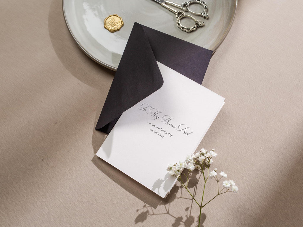 Wedding day folded card (d3) - thank you cards to family bridal party bridesmaid mom dad mil fil moh parents gift