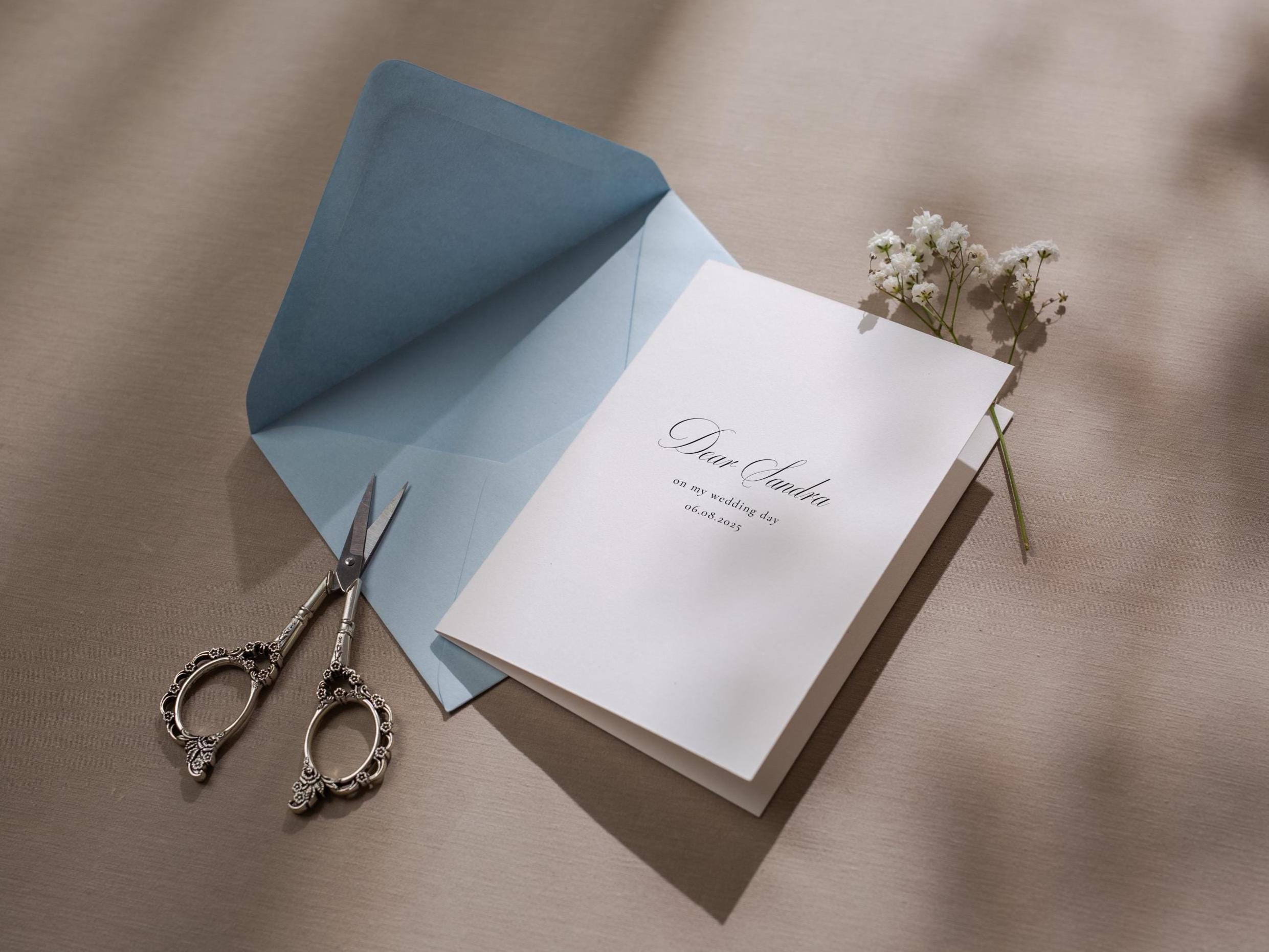 Wedding day folded card (d3) - to my best friend maid of honor bridesmaid on my wedding day custom card with envelope thank you