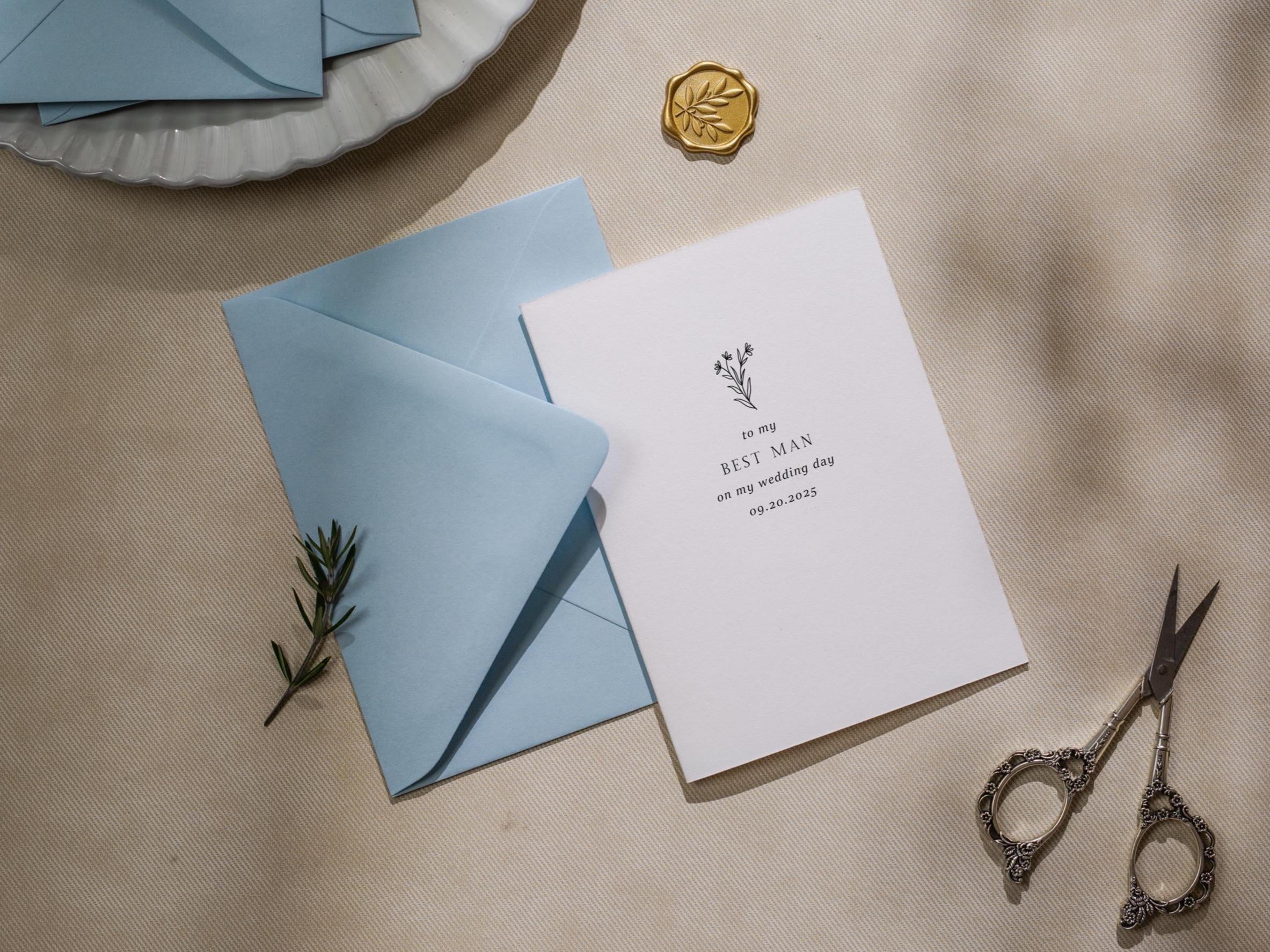 Wedding day folded card (d1) - thank you cards to family bridal party moh bridesmaid mom dad mil fil parents gift