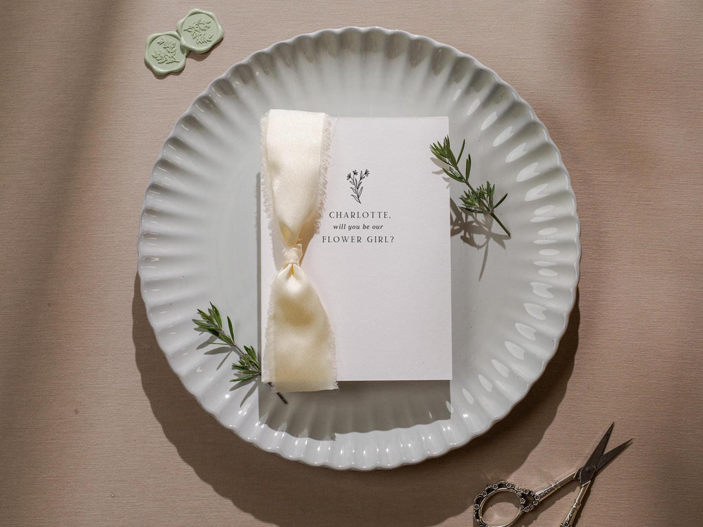 Will You Be My Bridesmaid Proposal Cards w/ Ribbon (D6) - MOH, Maid of Honor, Groomsman, Flower Girl, Officiant, Wedding Party