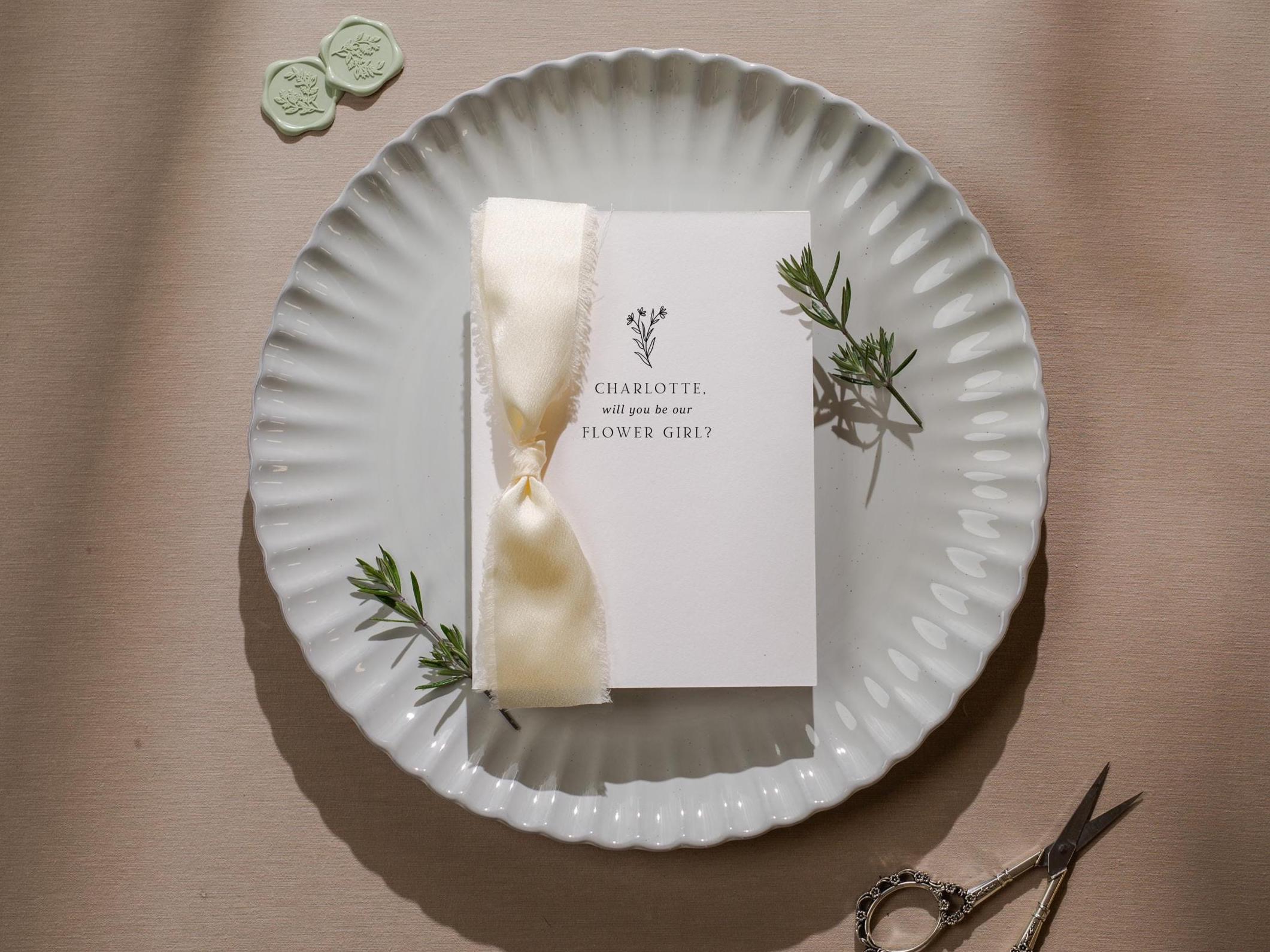 Will You Be My Bridesmaid Proposal Cards w/ Ribbon (D6) - MOH, Maid of Honor, Groomsman, Flower Girl, Officiant, Wedding Party