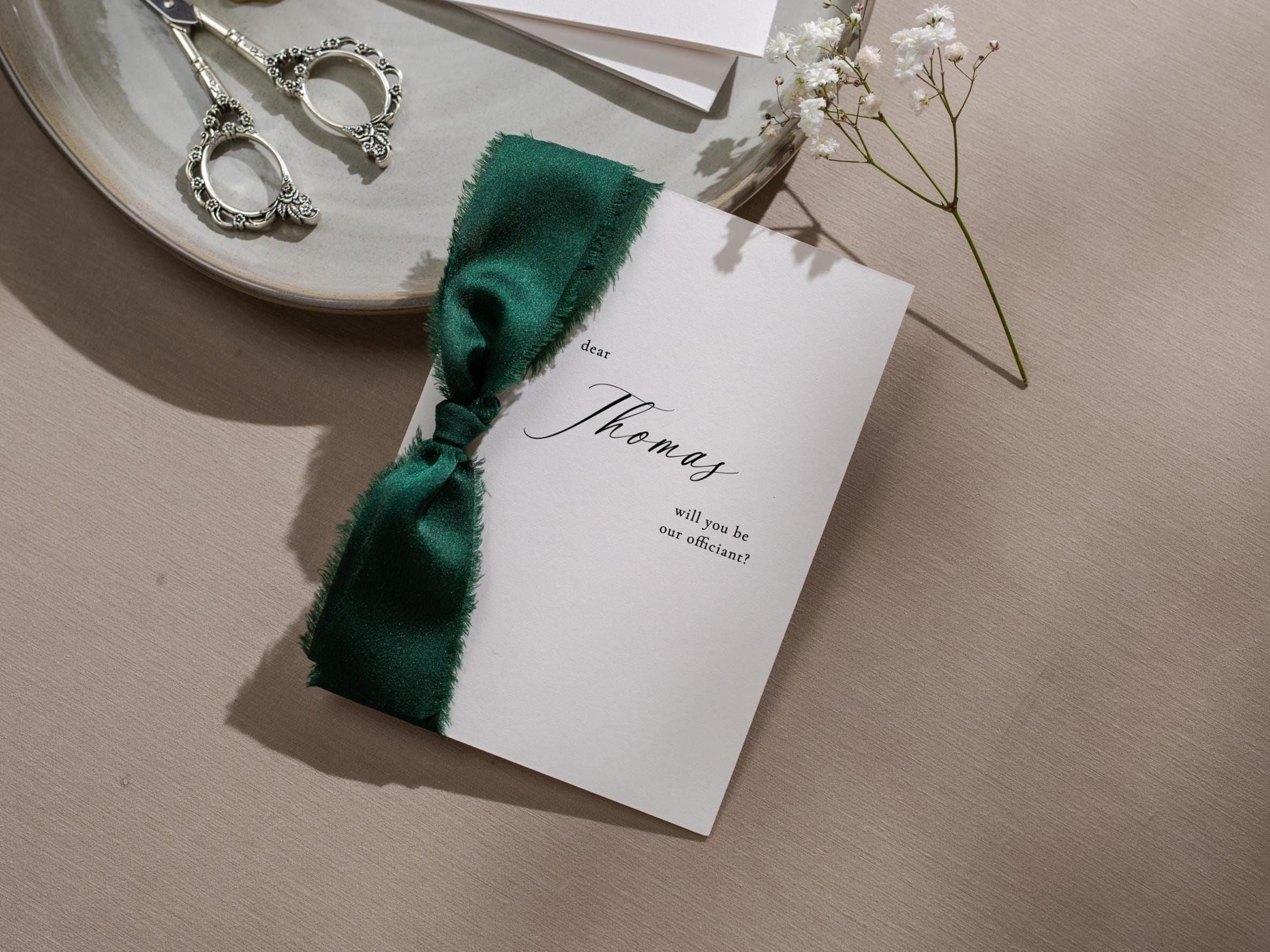 Will You Be My? Proposal Cards w/ Ribbon (D9) - Ring Bearer, Bridesmaid, Maid of Honor, Groomsmen, Officiant, Wedding Party