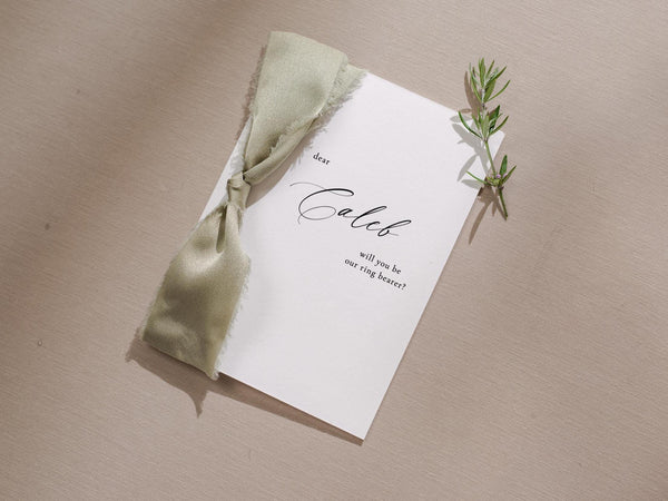 Will You Be My? Proposal Cards w/ Ribbon (D9) - Ring Bearer, Bridesmaid, Maid of Honor, Groomsmen, Officiant, Wedding Party