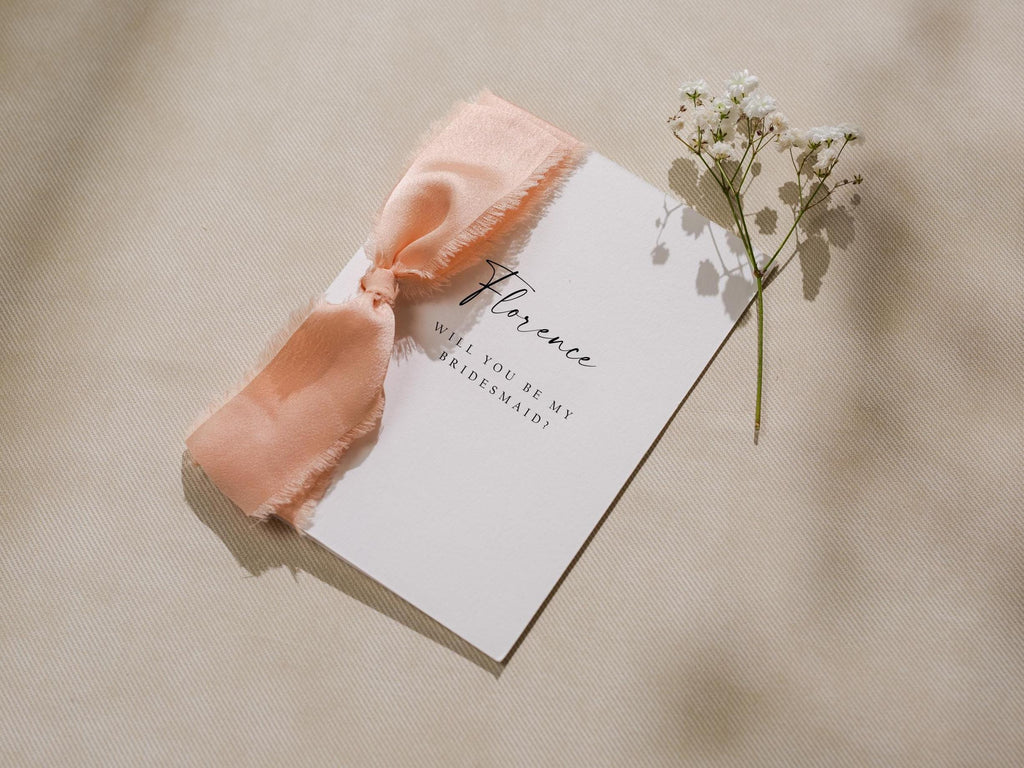 Will You Be My? Proposal Cards w/ Ribbon (D10) - Bridesmaid, Maid of Honor, Groomsmen, Flower Girl, Officiant, Wedding Party