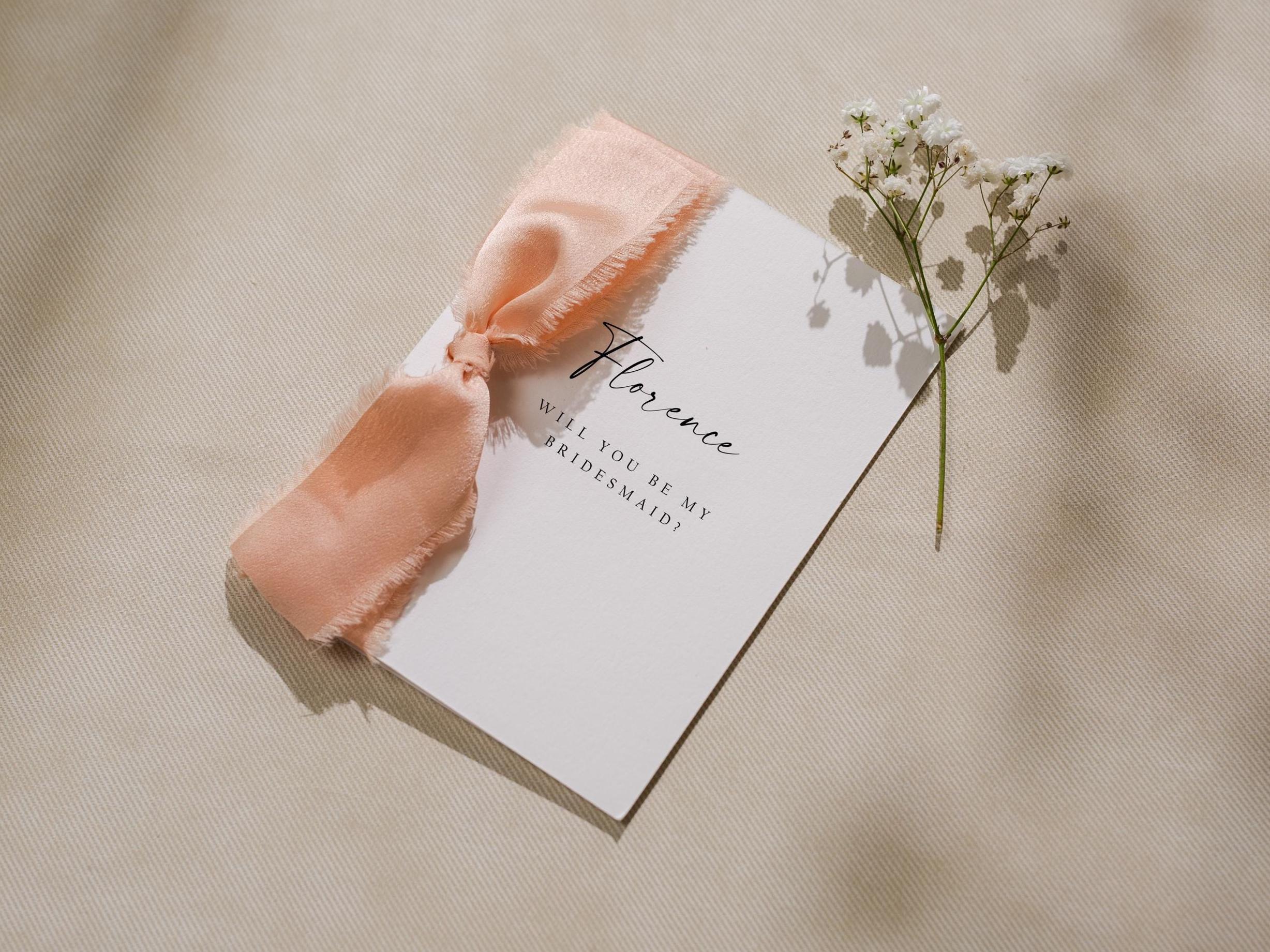 Will You Be My? Proposal Cards w/ Ribbon (D10) - Bridesmaid, Maid of Honor, Groomsmen, Flower Girl, Officiant, Wedding Party