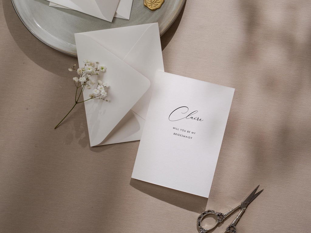 Will You Be My? Proposal Cards w/ Envelope (D7) - Flower Girl, Bridesmaid, Maid of Honor, Groomsmen, Matron of Honor