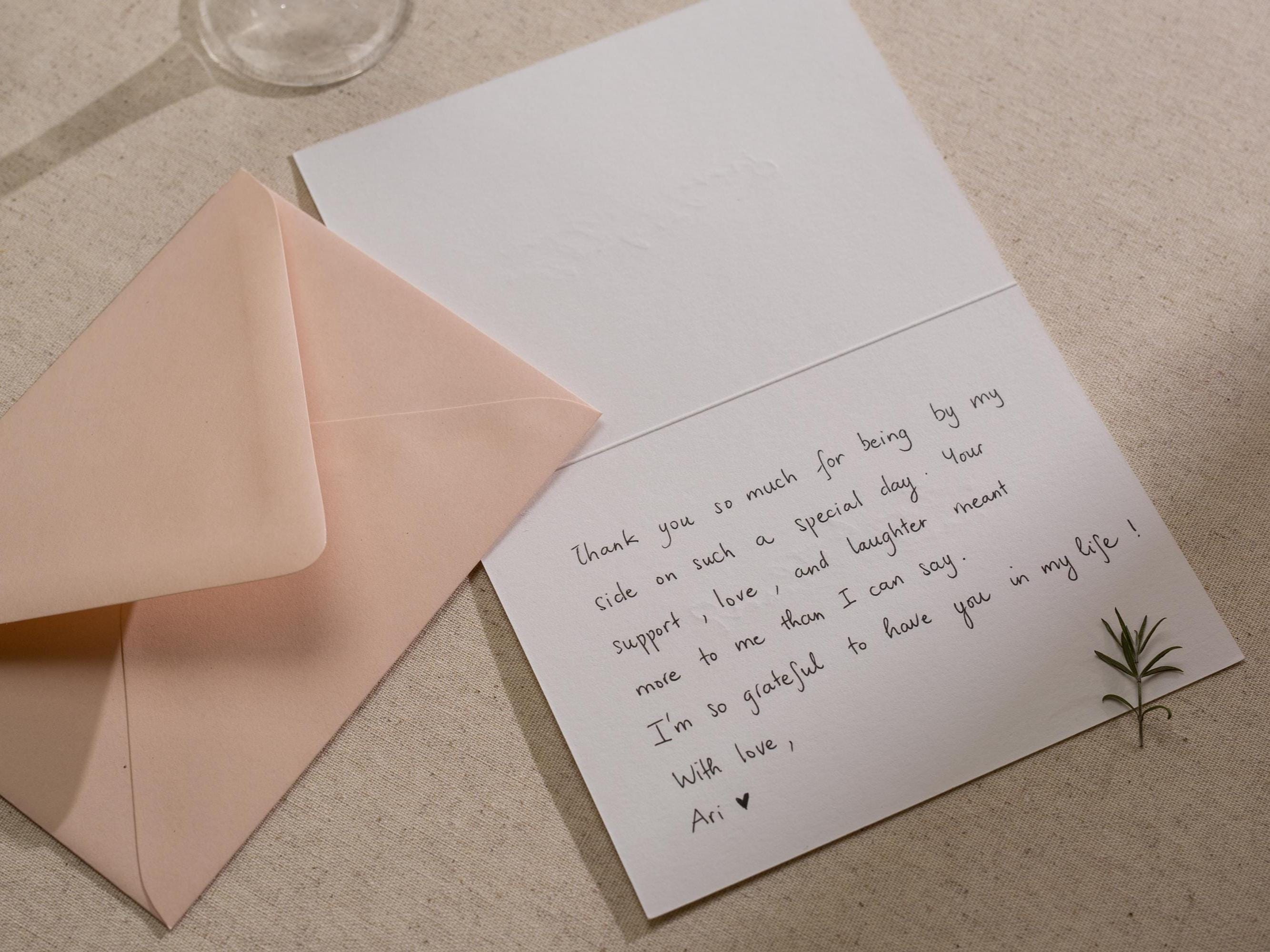 Wedding day folded card (d2) - to my mom dad mother father in law brother sister on my wedding day custom card with envelope thank you