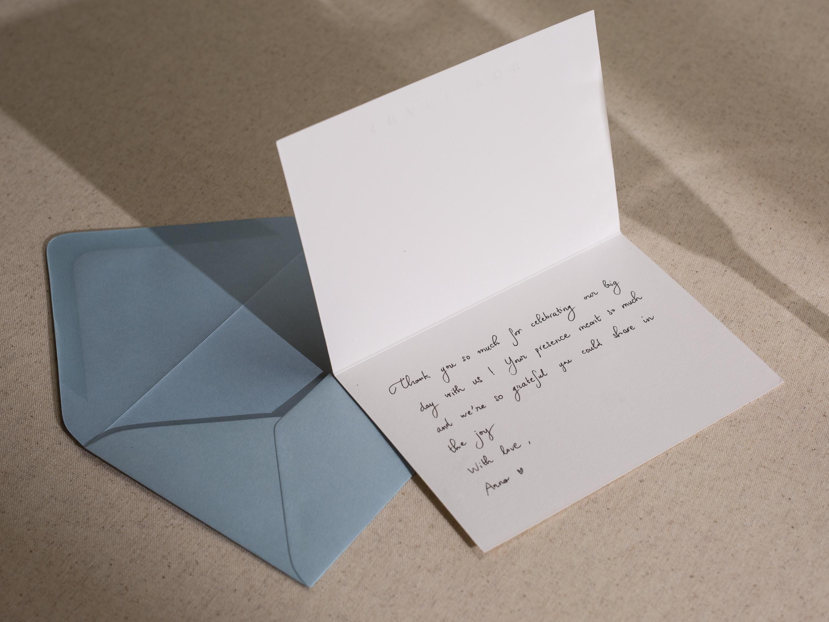 Wedding day folded card (d3) - thank you cards to family bridal party bridesmaid mom dad mil fil moh parents gift