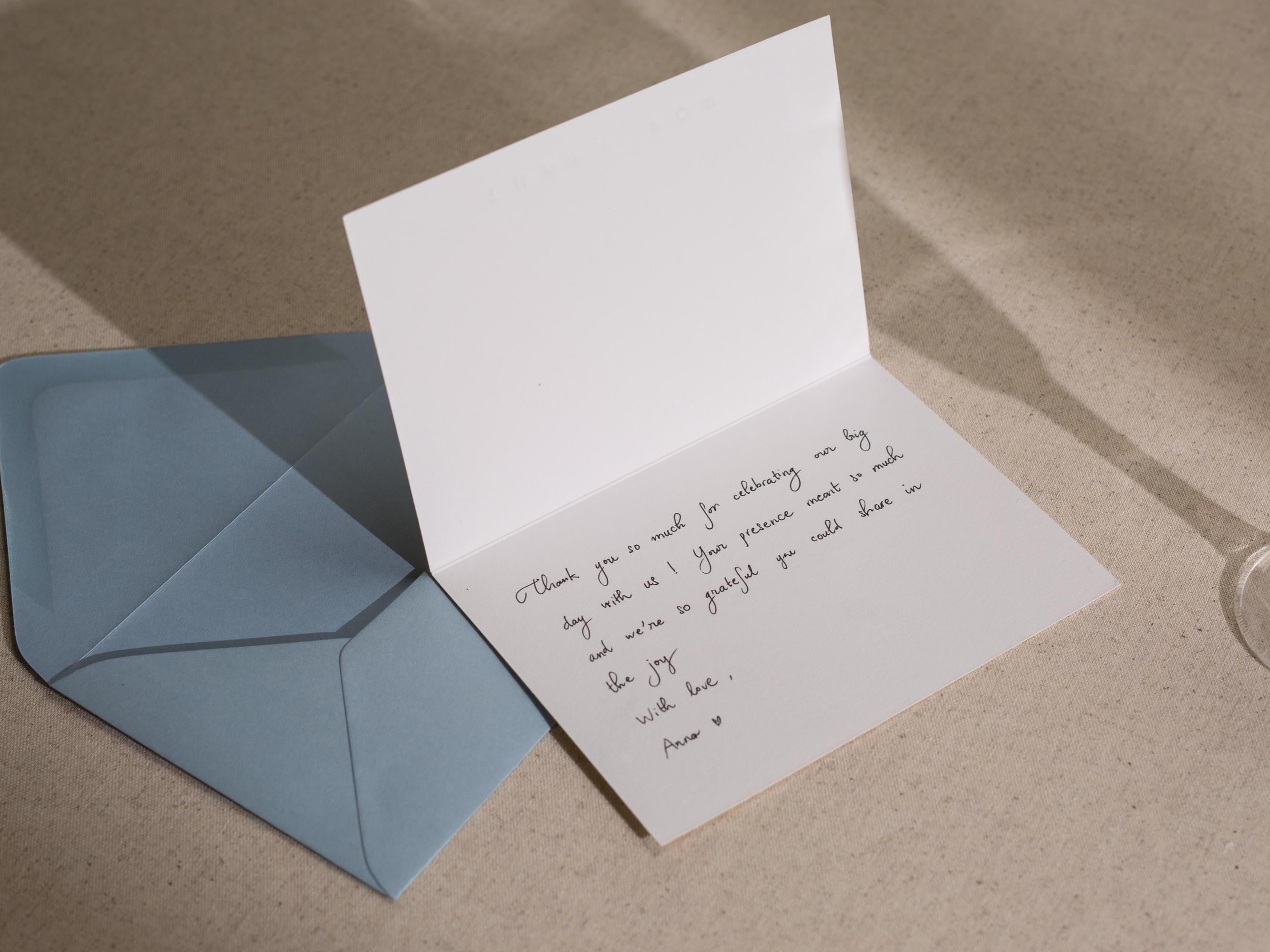 Wedding day folded card (d1) - thank you cards to family bridal party moh bridesmaid mom dad mil fil parents gift