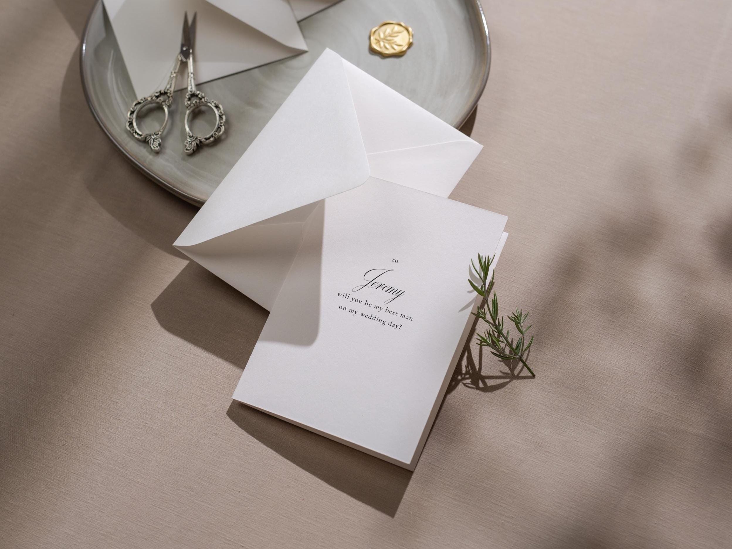 Will You Be My? Proposal Cards w/ Envelope (D8) - Bridesmaid, Maid of Honor, Groomsman, Flower Girl, Officiant, Wedding Party