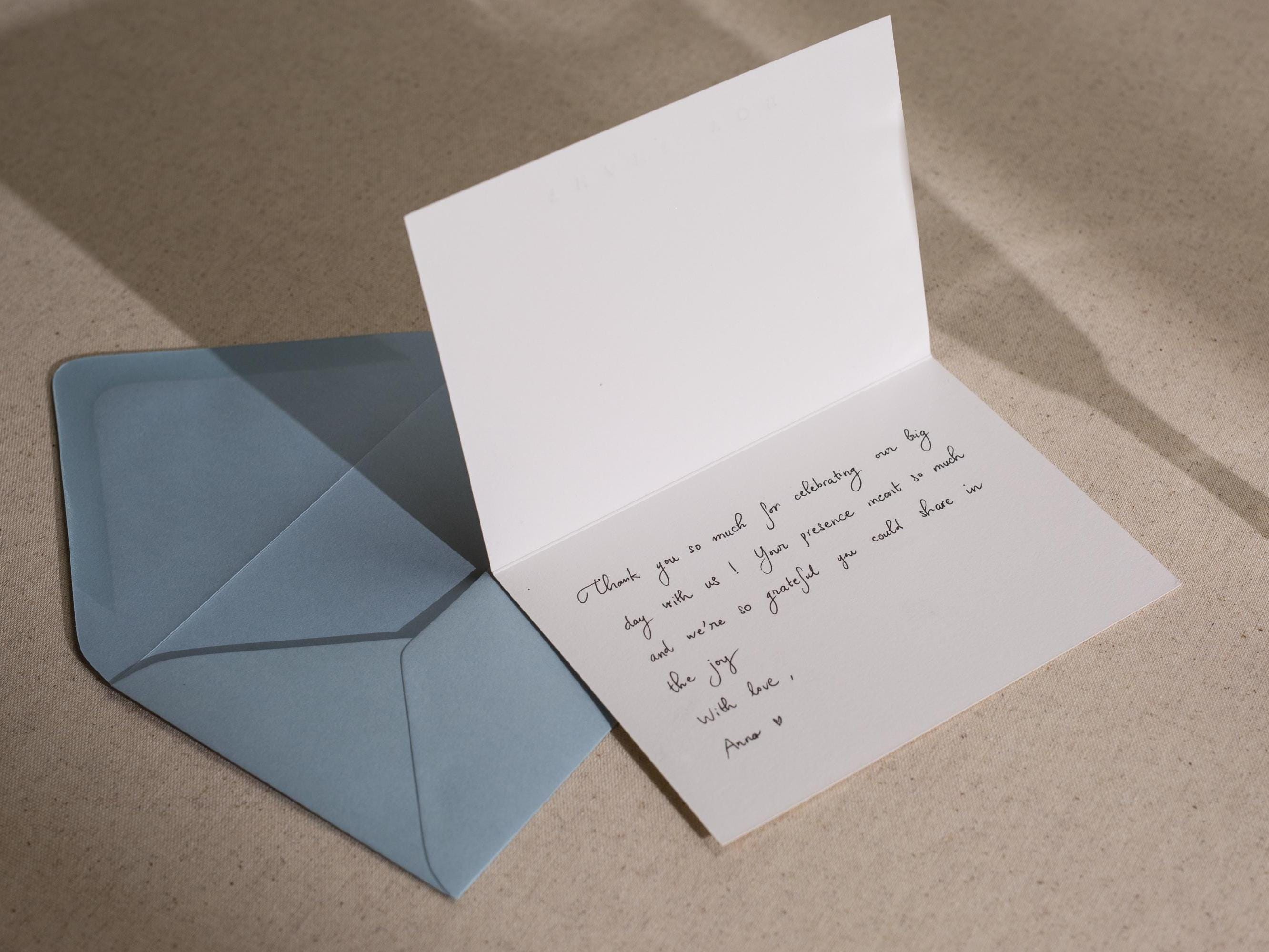 Gold Embossed Folded Card w/ Envelope (TY2) - Classic Stationery Foil Pressed Letter Set Thank You Note Wedding Bridal Shower