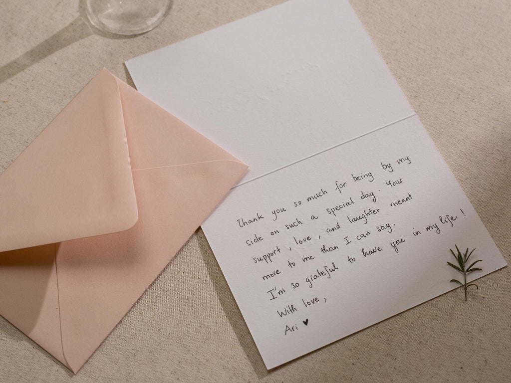 Gold Embossed Folded Card w/ Envelope (TY3) - Gold Foil Stamped Minimalist Thank You Card Blank Wedding Business Client Party Classic Simple