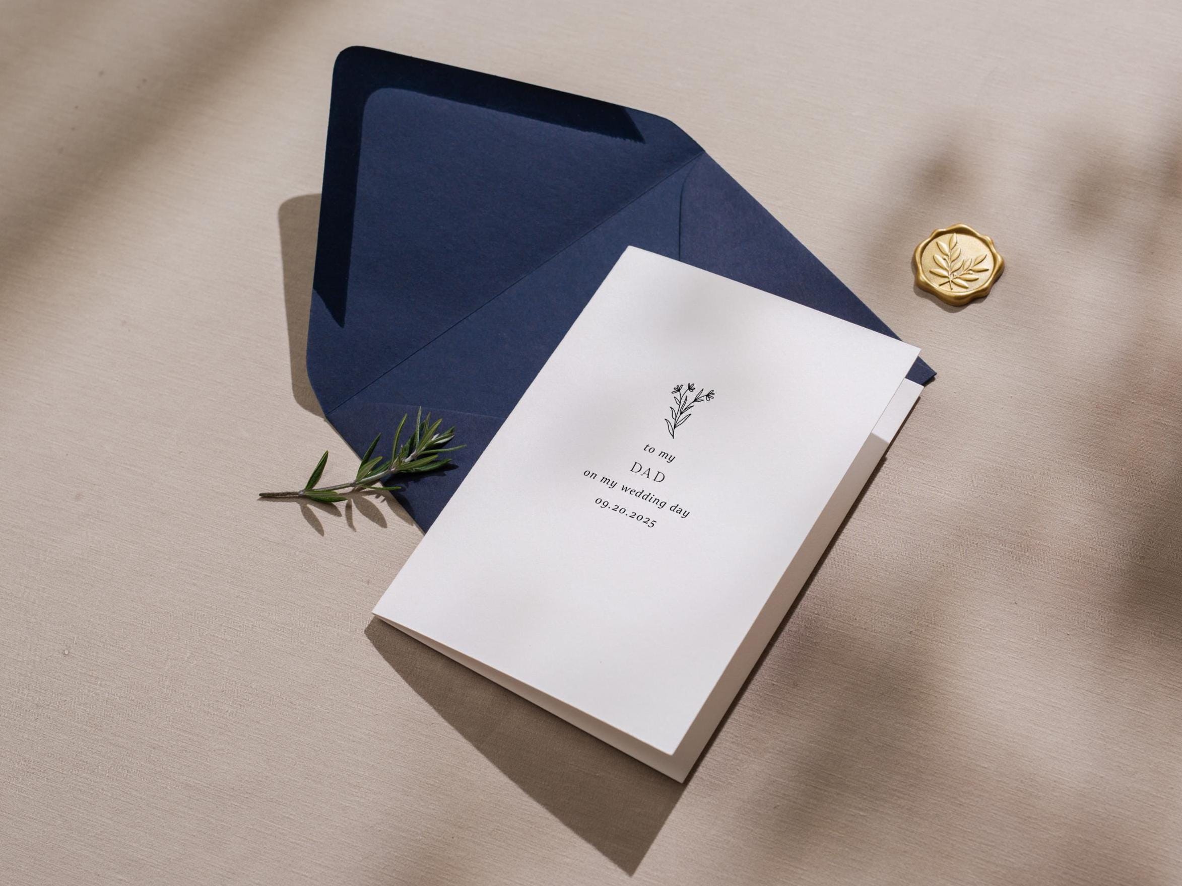 Wedding day folded card (d1) - thank you cards to family bridal party moh bridesmaid mom dad mil fil parents gift