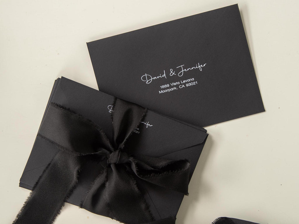 A7 envelope address printing (d3) - custom white ink printing or black ink printing holiday cards invitations return envelopes personalized