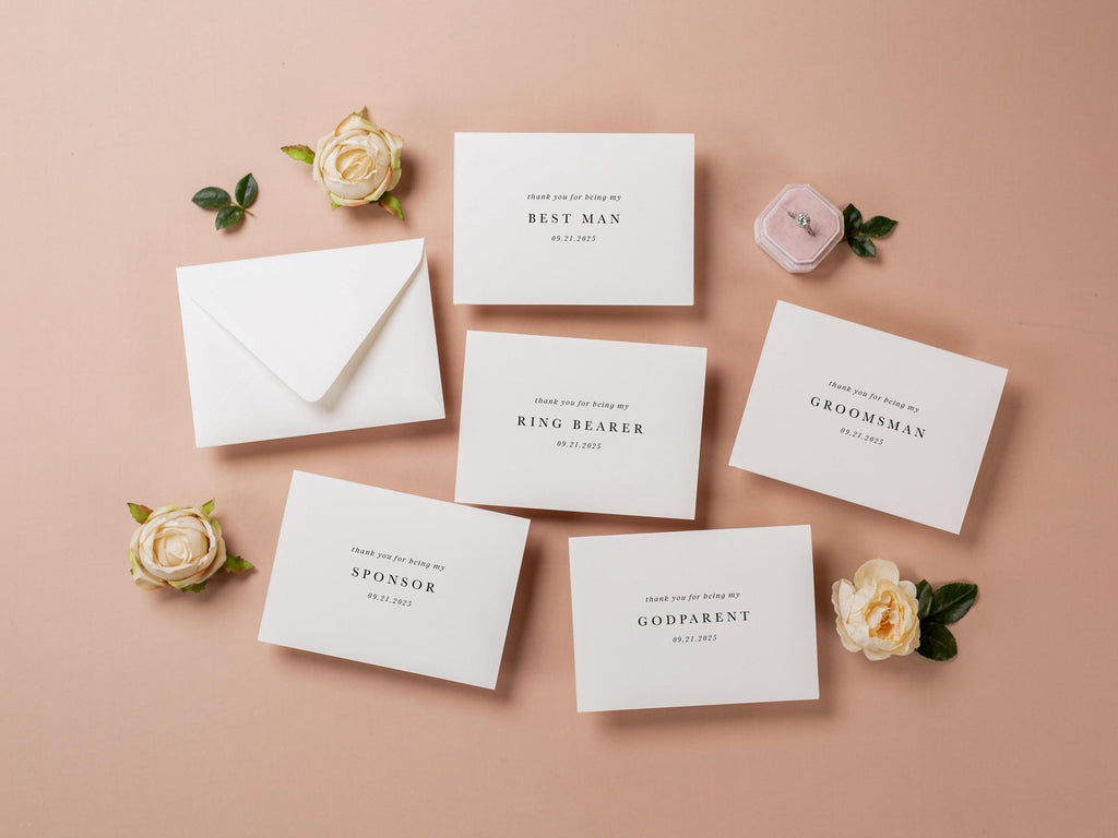 Wedding day folded card w/ ribbon (d5) - custom thank you for being my maid matron of honor bridesmaid bestfriend from bride