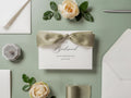 Wedding day folded card w/ ribbon (d2) - to my best friend maid of honor bridesmaid on my wedding day custom card with date