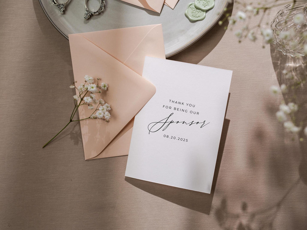 Thank you wedding day folded card (d17) - custom personalized thank you for marrying us card for officiant host priest pastor