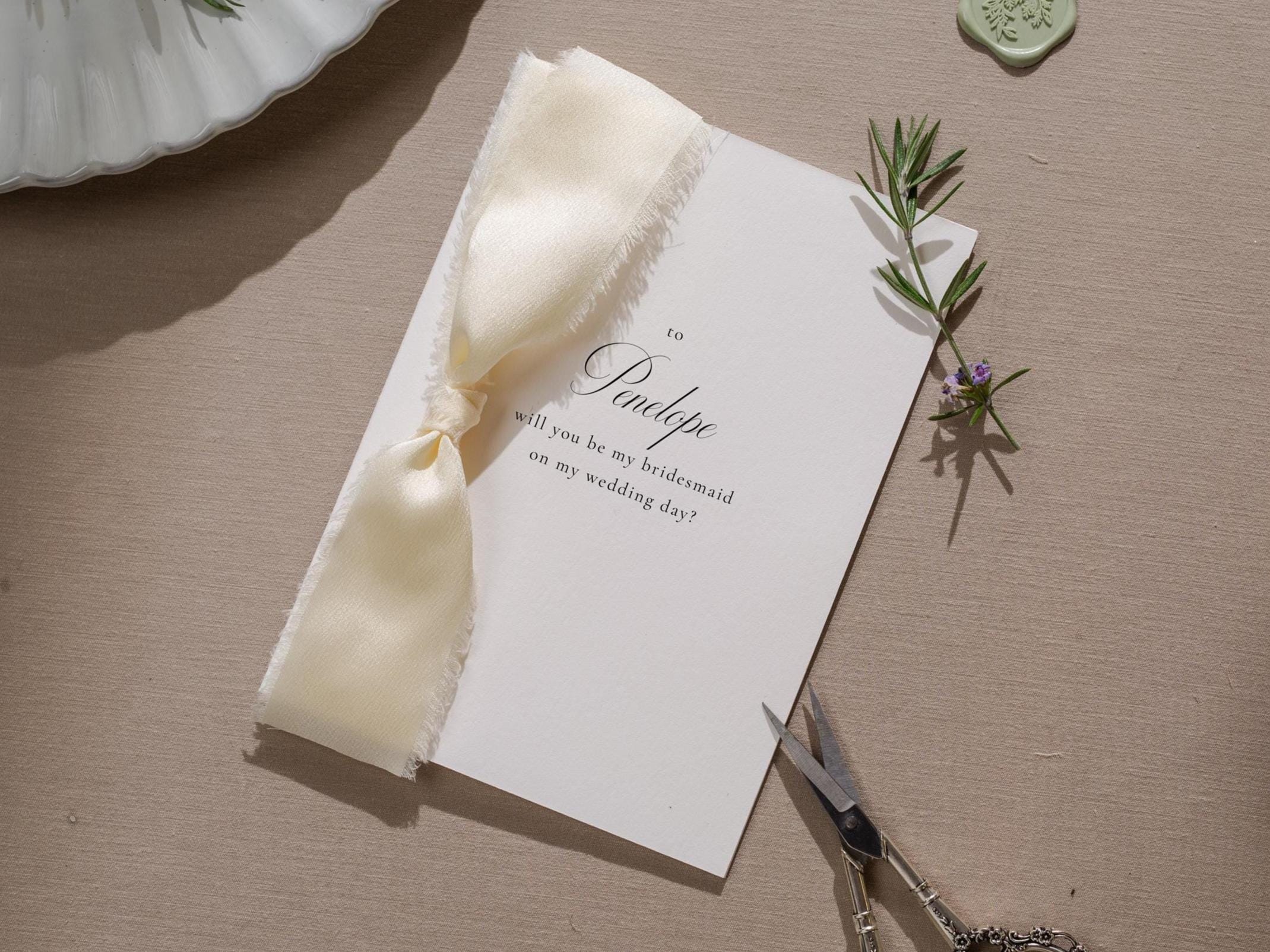 Will You Be My? Proposal Cards w/ Ribbon (D8) - Bridesmaid, Maid of Honor, Groomsman, Flower Girl, Officiant, Wedding Party