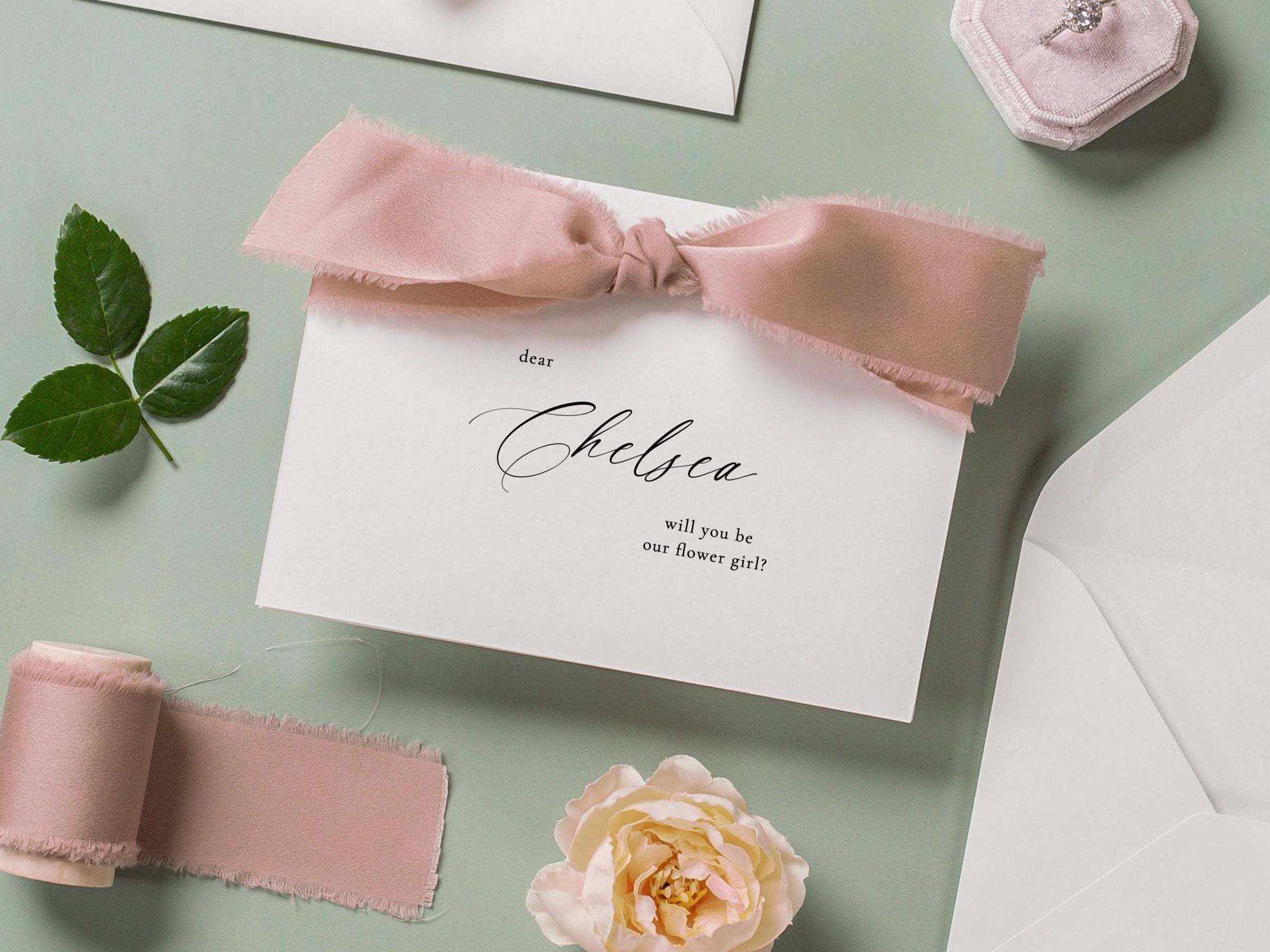 Will You Be My? Proposal Cards w/ Ribbon (D9) - Ring Bearer, Bridesmaid, Maid of Honor, Groomsmen, Officiant, Wedding Party