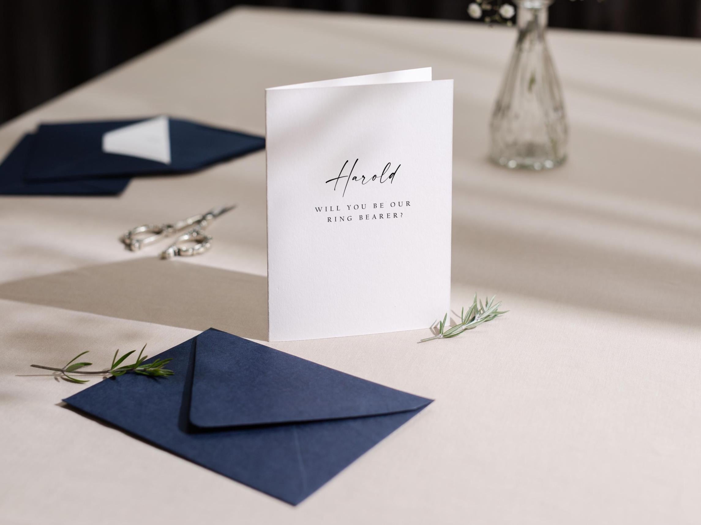 Will You Be My? Proposal Cards w/ Envelope (D10) - Bridesmaid, Maid of Honor, Groomsman, Flower Girl, Officiant, Wedding Party