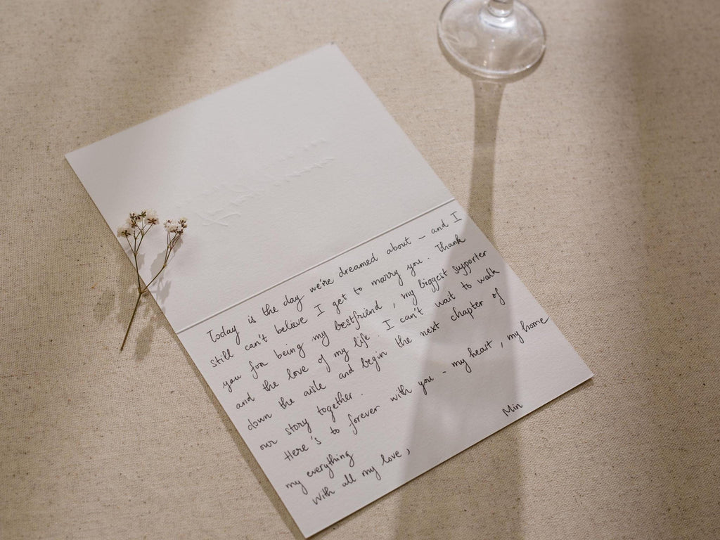 Gold Embossed Folded Card w/ Envelope (TY1) - Modern Minimalist Letter Stationery Set Thank You Notes Engagement Wedding Shower