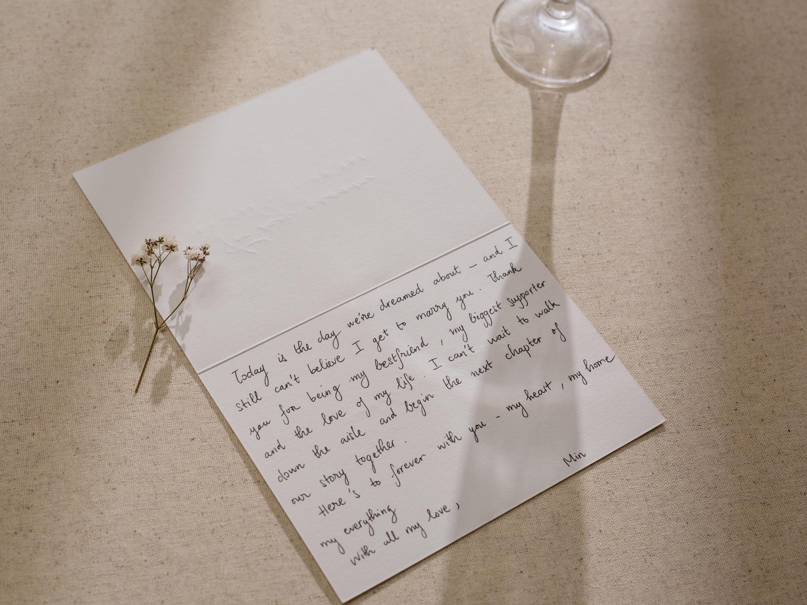 Gold Embossed Folded Card w/ Envelope (Bride) - To My Bride On Our Wedding Day Card From Groom Letter Stationery Modern Simple Minimalist