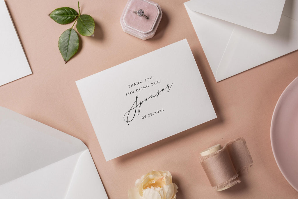 Thank you wedding day folded card (d17) - custom personalized thank you for marrying us card for officiant host priest pastor