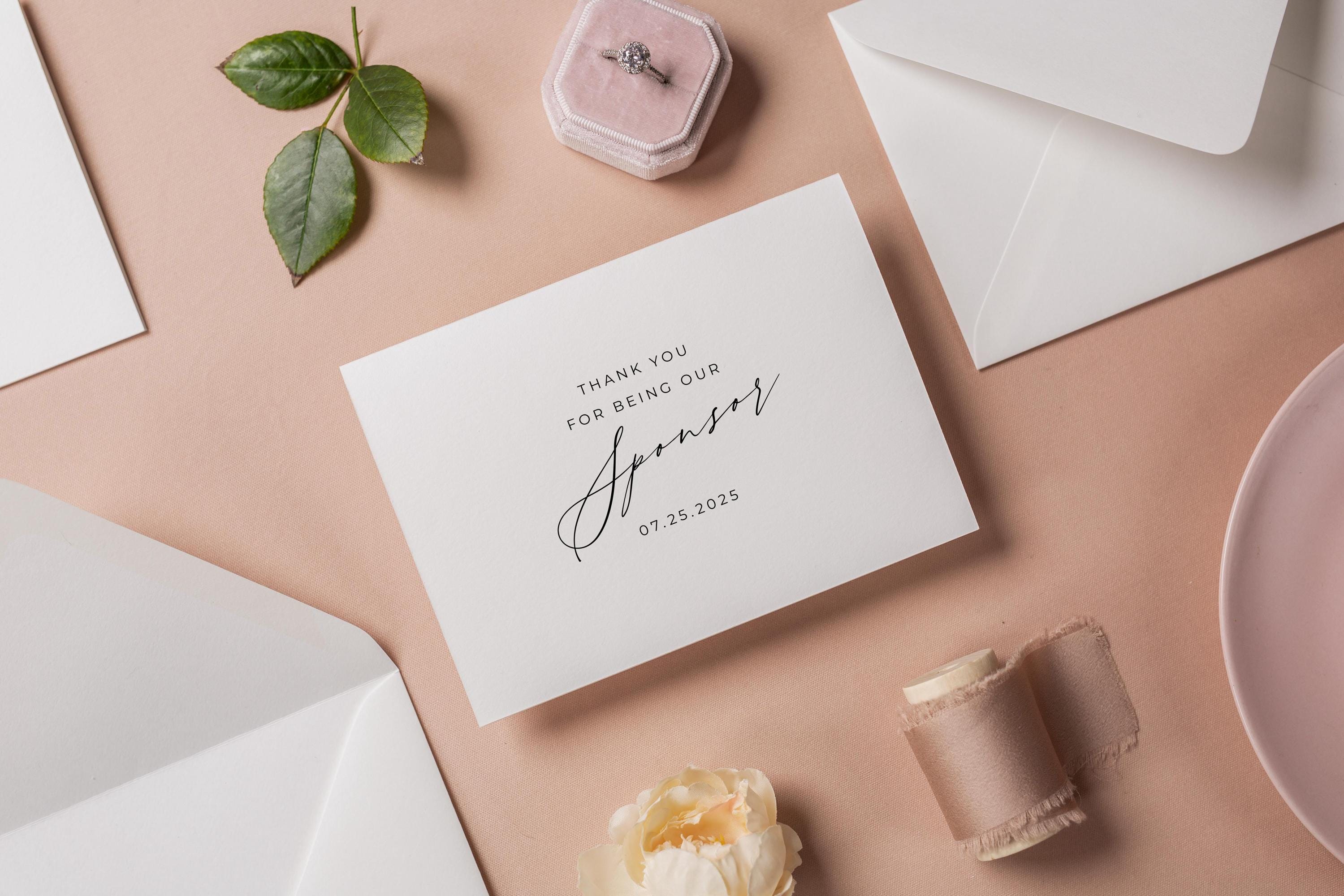 Thank you wedding day folded card (d17) - custom personalized thank you for marrying us card for officiant host priest pastor