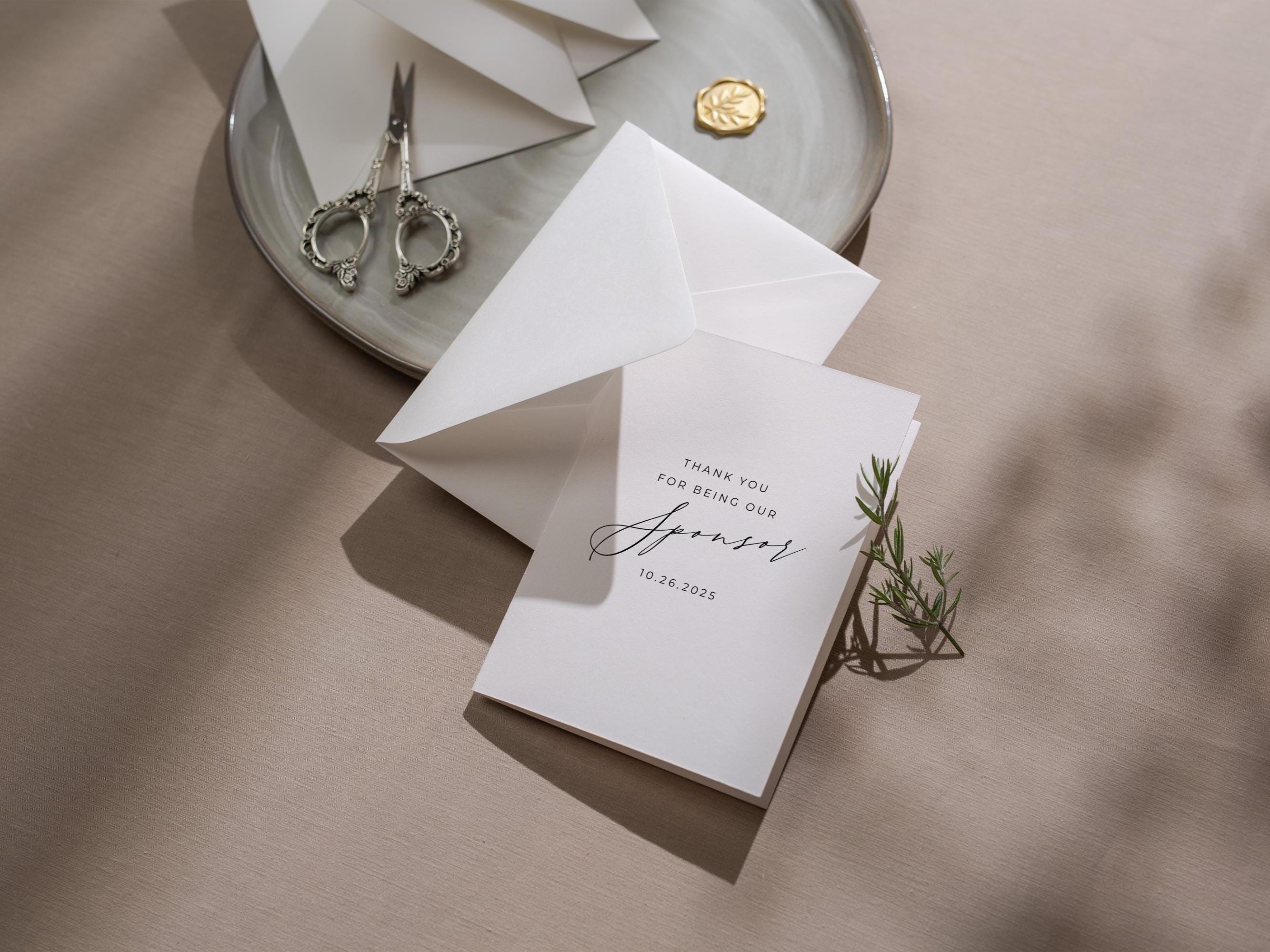 Thank you wedding day folded card (d17) - custom personalized thank you for marrying us card for officiant host priest pastor