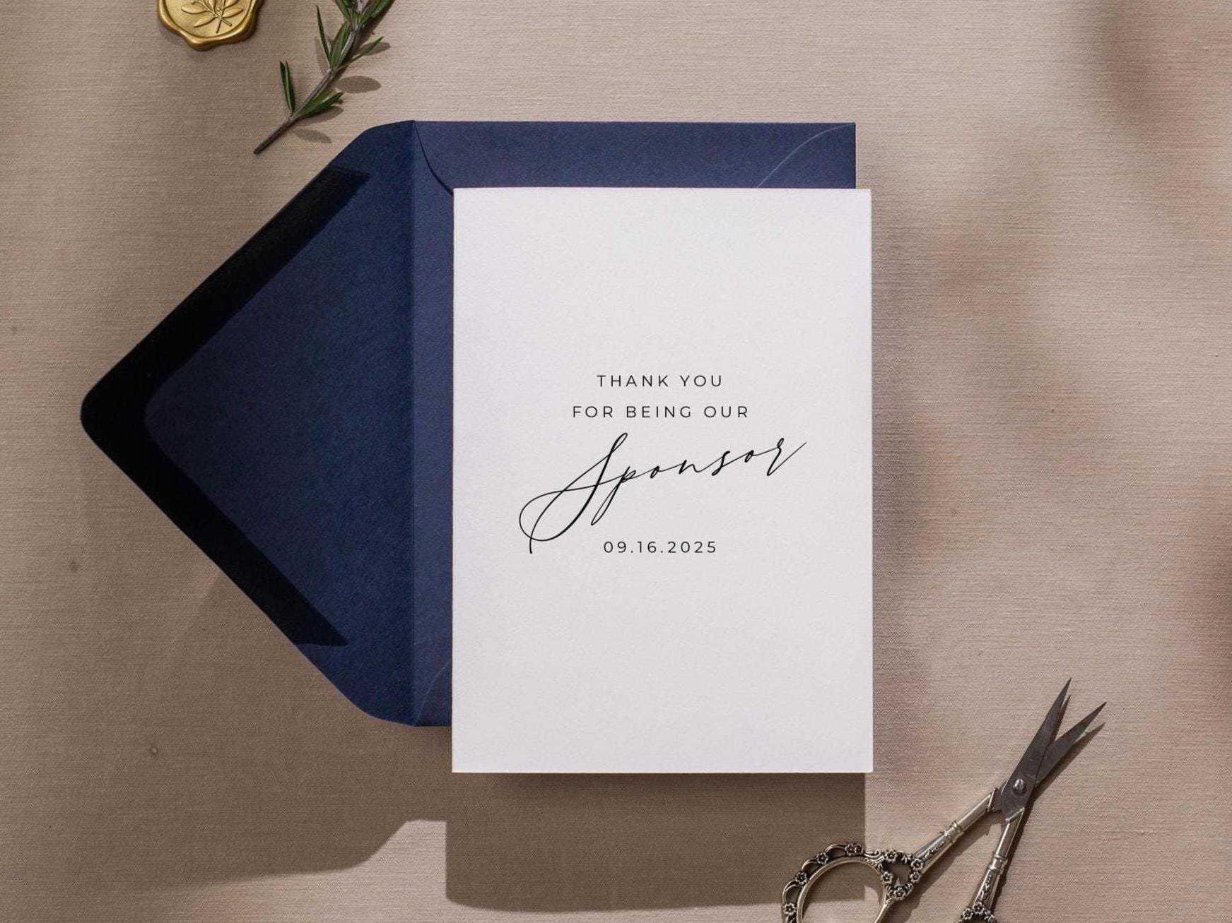 Thank you wedding day folded card (d17) - custom personalized thank you for marrying us card for officiant host priest pastor