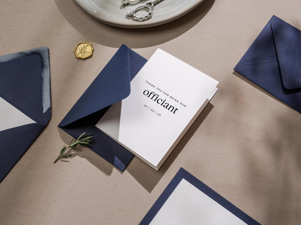 Thank you wedding day folded card (d16) - custom personalized thank you for marrying us card for officiant host priest pastor