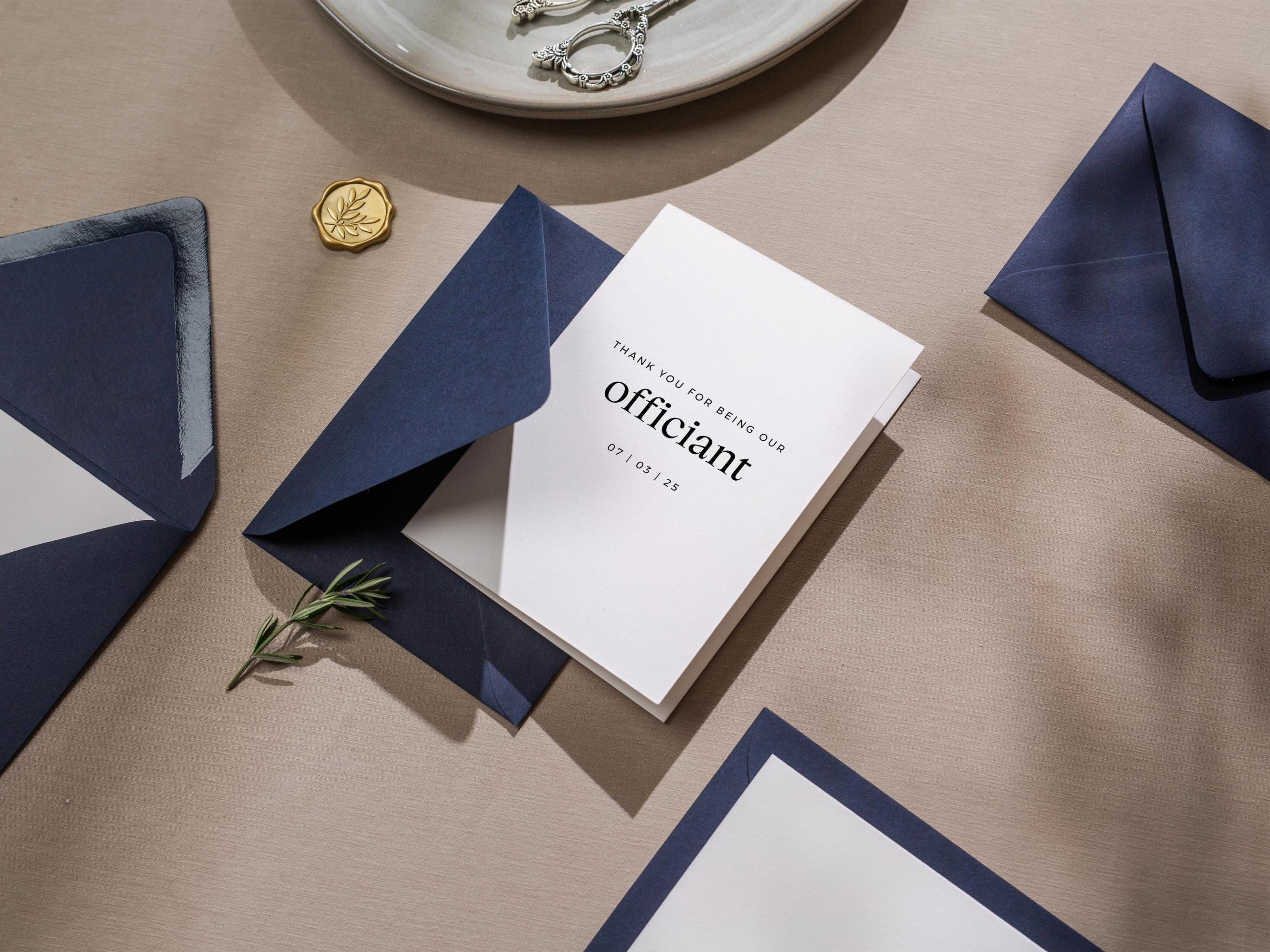 Thank you wedding day folded card (d16) - custom personalized thank you for marrying us card for officiant host priest pastor