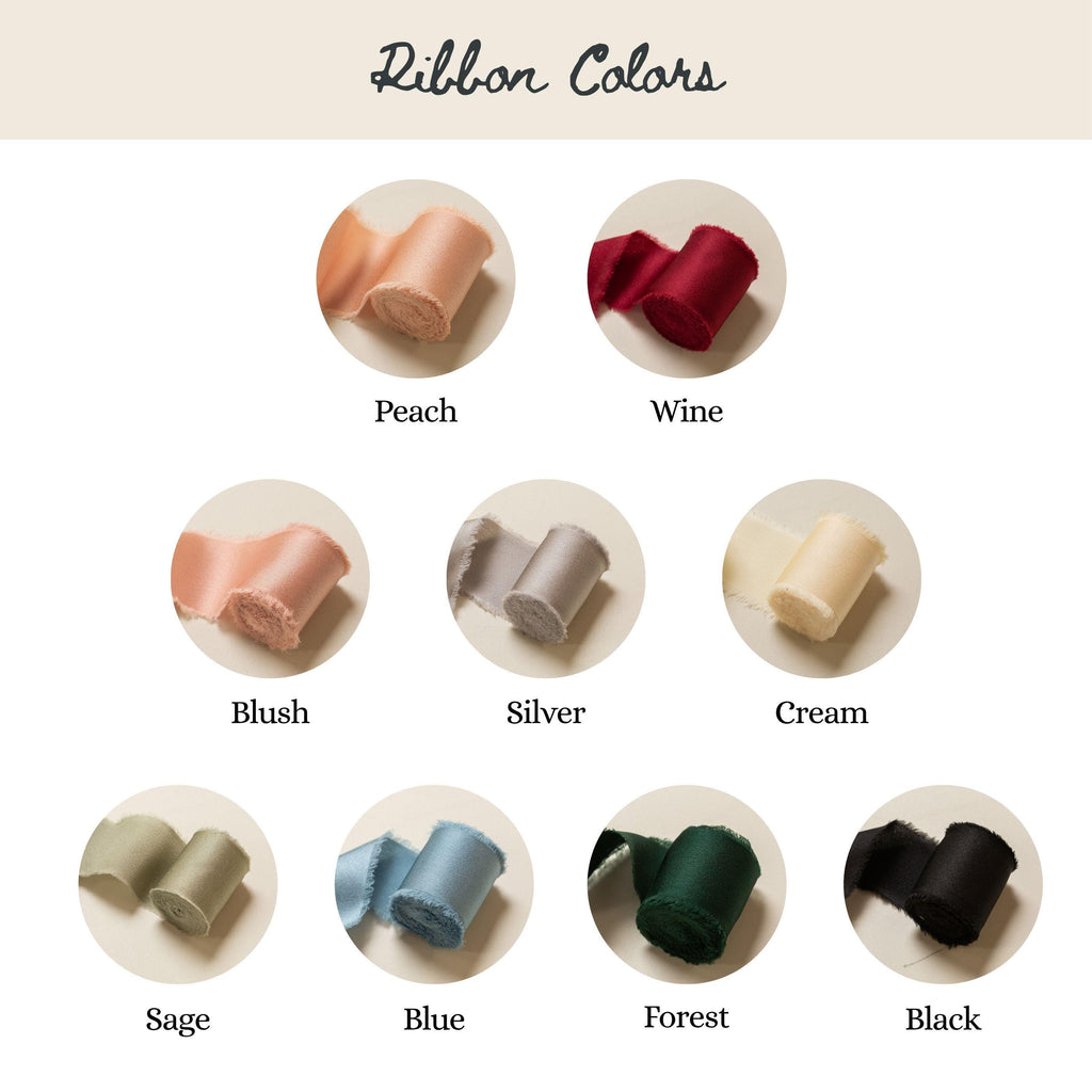 Frayed Edge Silky Satin Ribbon, 5 yards - For wedding, gifts, special events, decoration, wedding party gifts, cards, floral bouquet