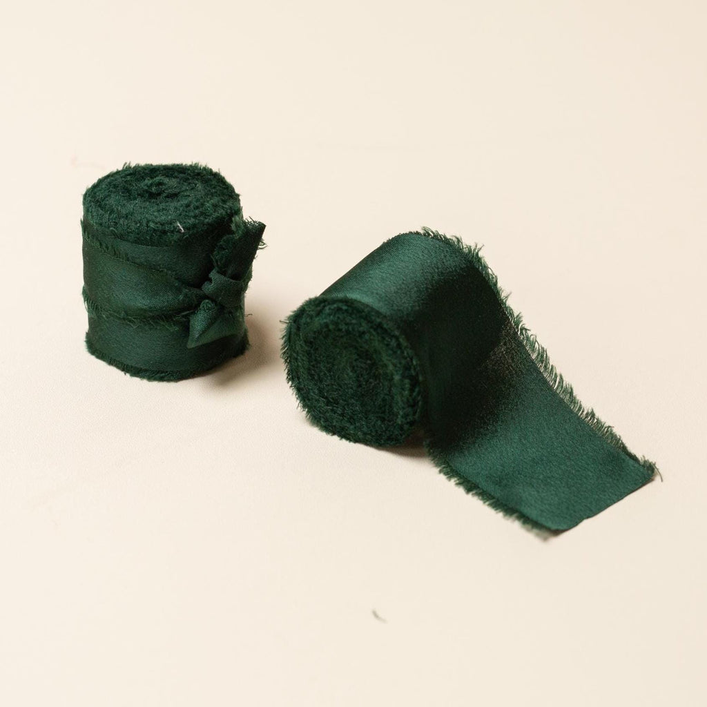 Frayed Edge Silky Satin Ribbon, 5 yards - For wedding, gifts, special events, decoration, wedding party gifts, cards, floral bouquet