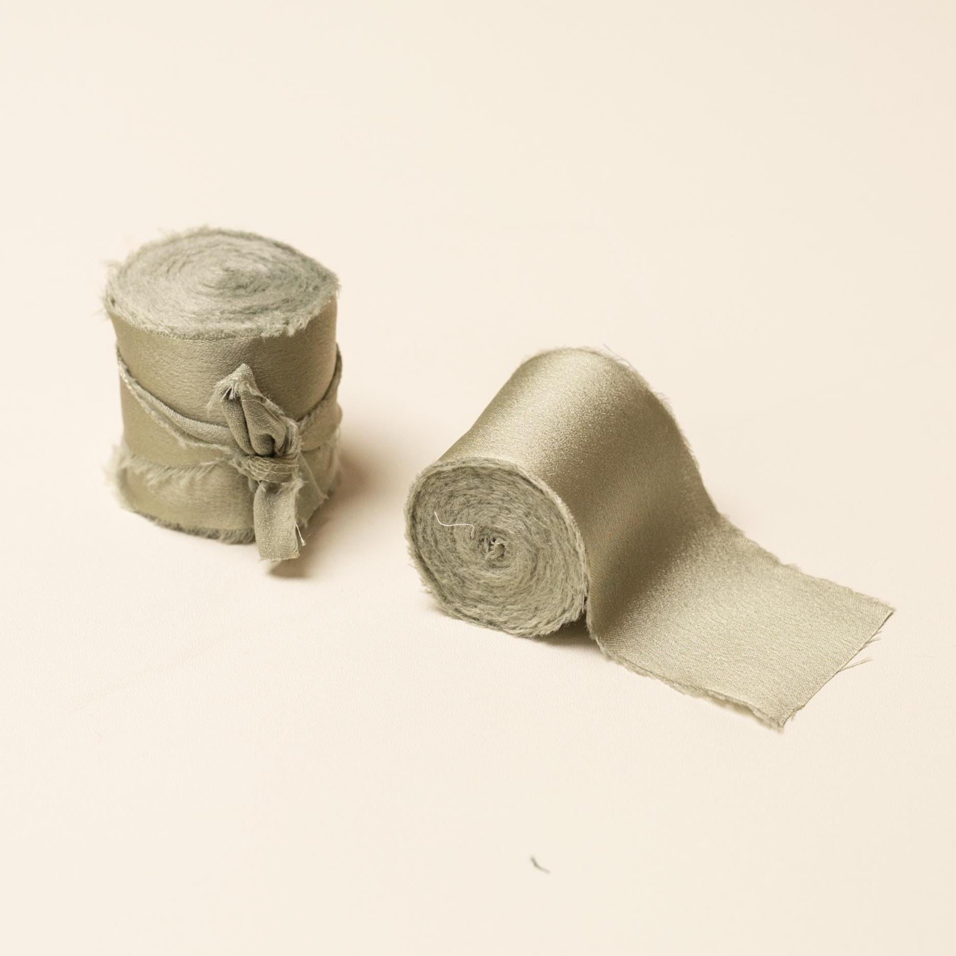 Frayed Edge Silky Satin Ribbon, 5 yards - For wedding, gifts, special events, decoration, wedding party gifts, cards, floral bouquet