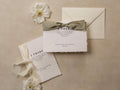 Deckle Edge 2nd Wedding Anniversary Folded Card (D21) - to husband wife personalized custom name date ribbon cotton second anniversary 5x7"