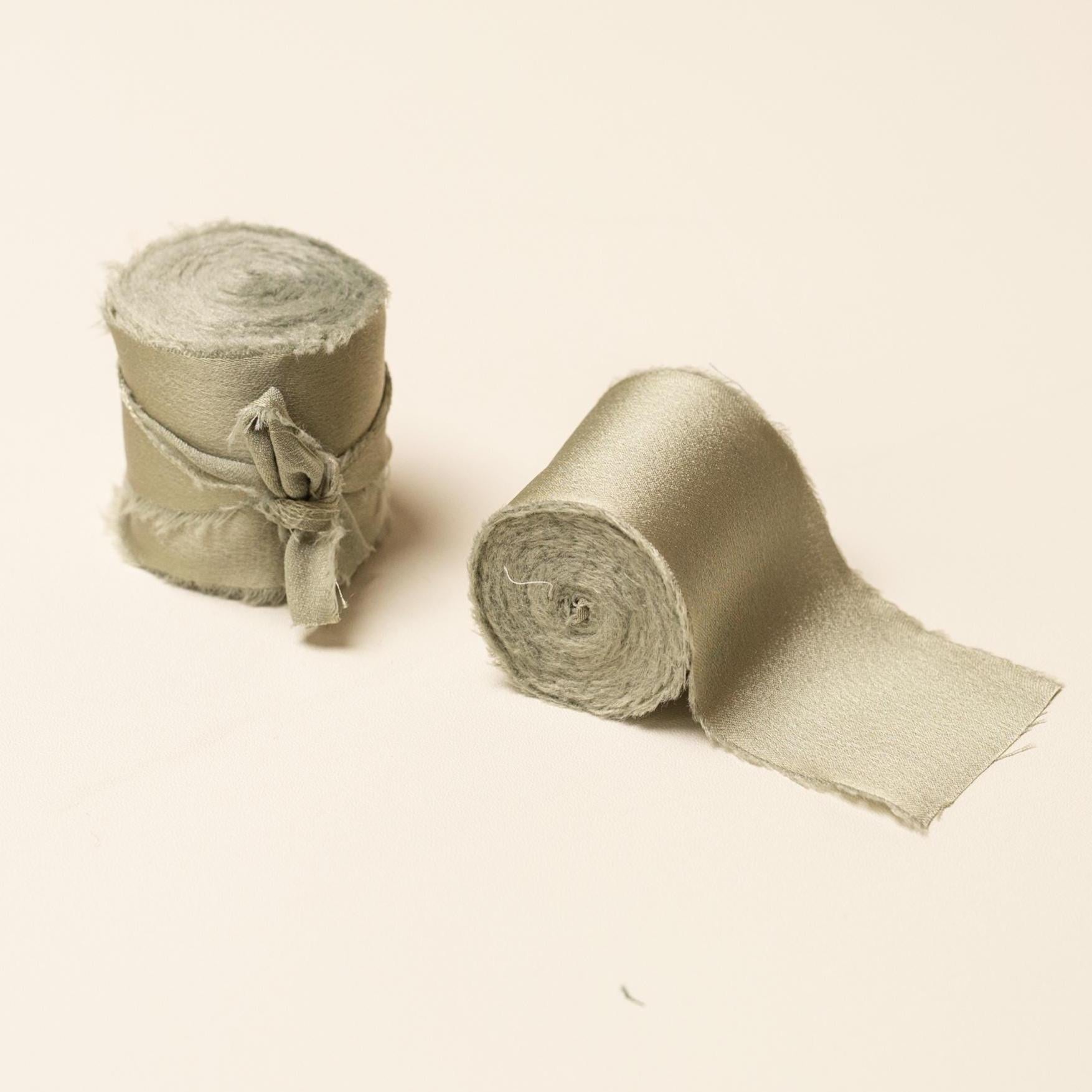 Frayed Edge Silky Satin Ribbon, 5 yards - For wedding, gifts, special events, decoration, wedding party gifts, cards, floral bouquet