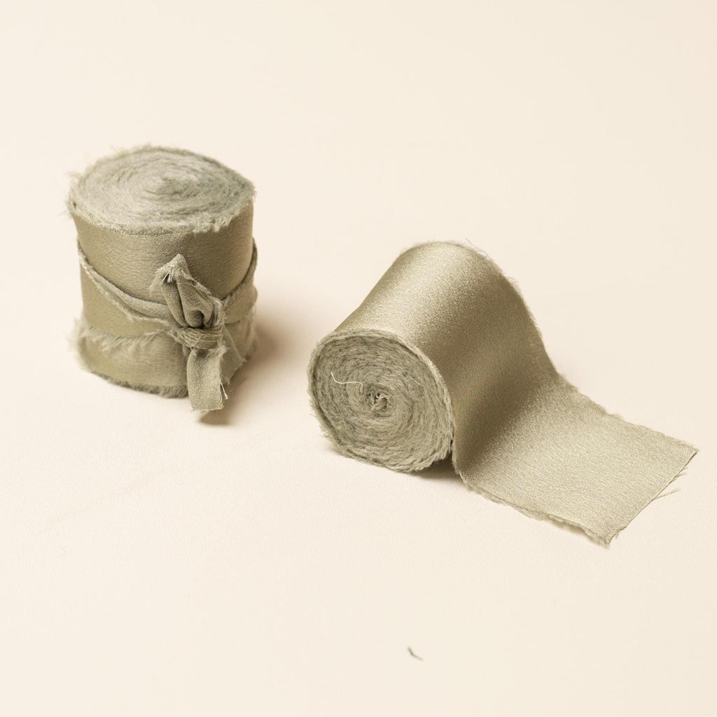 Frayed Edge Silky Satin Ribbon, 5 yards - For wedding, gifts, special events, decoration, wedding party gifts, cards, floral bouquet