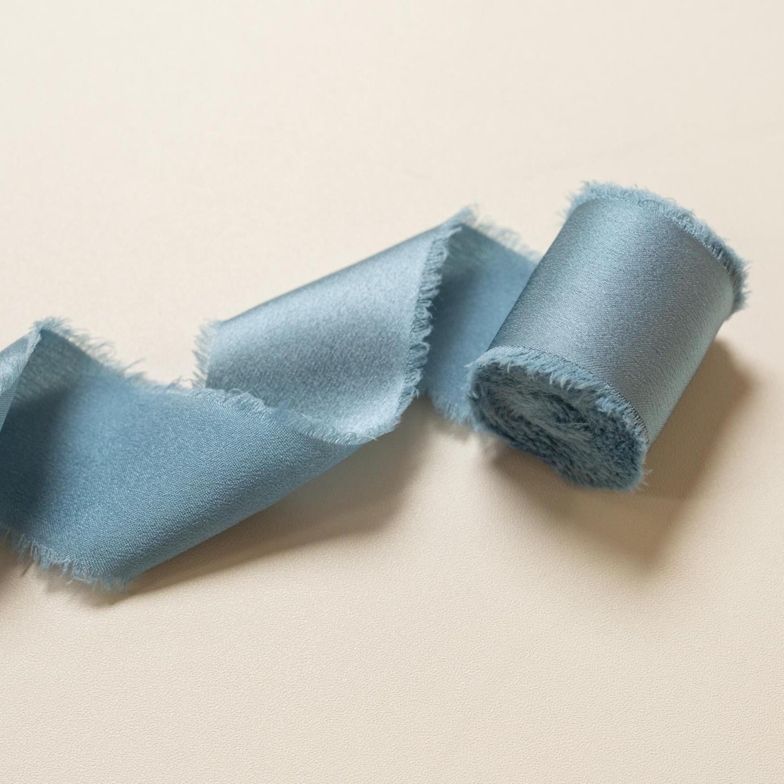 Frayed Edge Silky Satin Ribbon, 5 yards - For wedding, gifts, special events, decoration, wedding party gifts, cards, floral bouquet