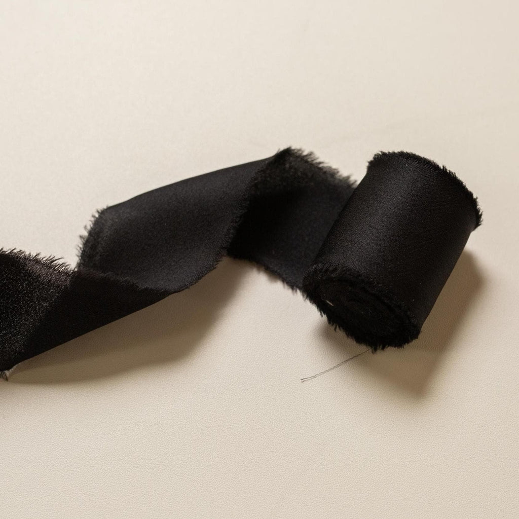 Frayed Edge Silky Satin Ribbon, 5 yards - For wedding, gifts, special events, decoration, wedding party gifts, cards, floral bouquet