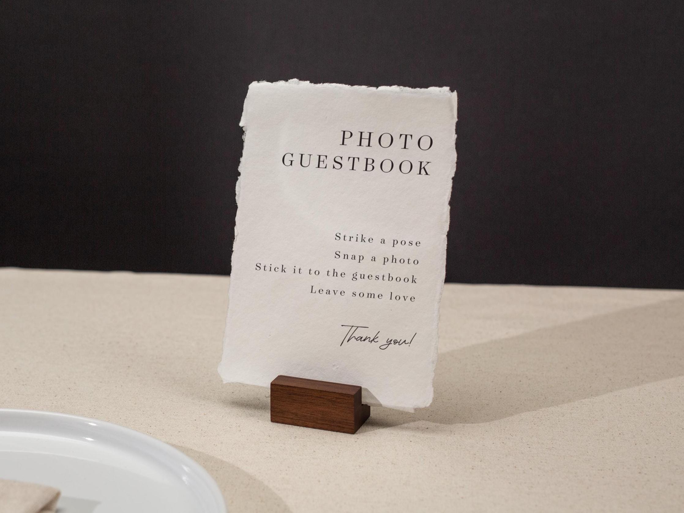 Photo Guest Book Sign Deckle Edge Paper (Design 3) - Instax Polaroid Photo Guestbook Wedding Ceremony Reception Decor Signage Ready to Ship