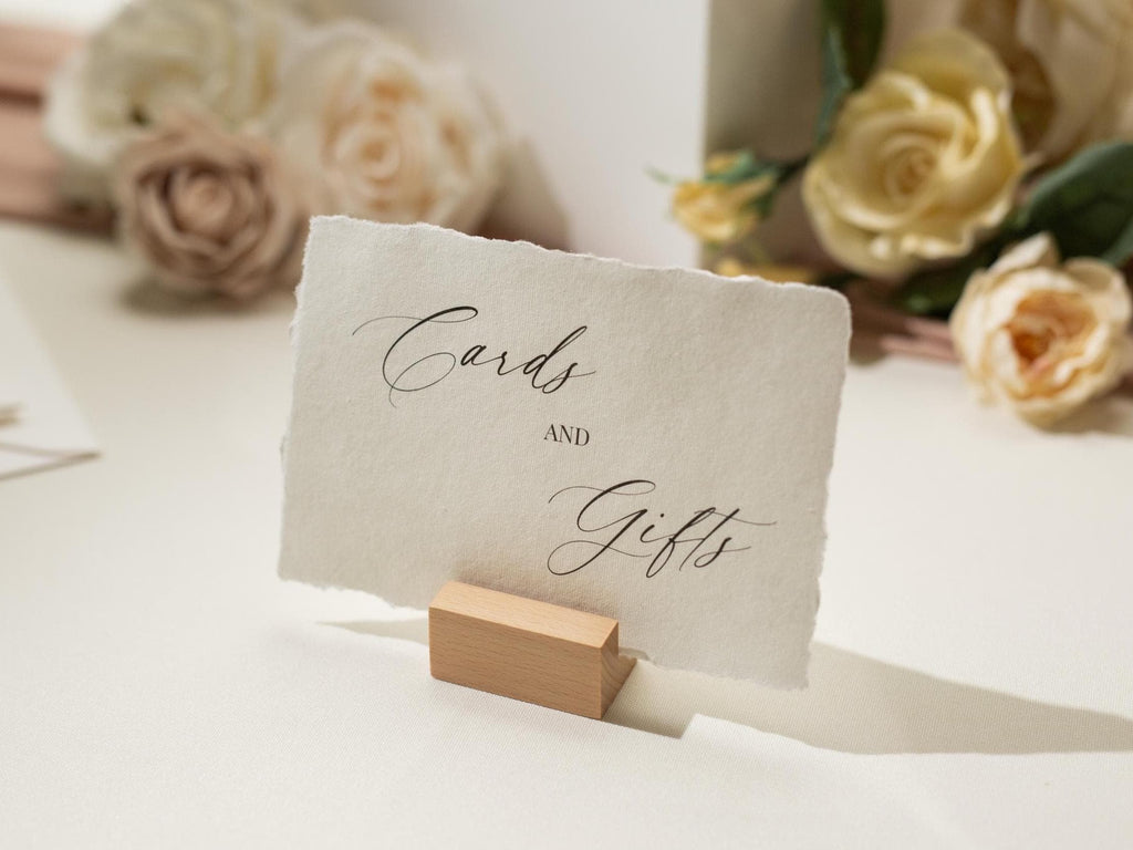 Cards and Gifts Sign Deckle Edge Paper (Design 4) - Gift Table Wedding Ceremony Reception Event Decor Signage Ready to Ship