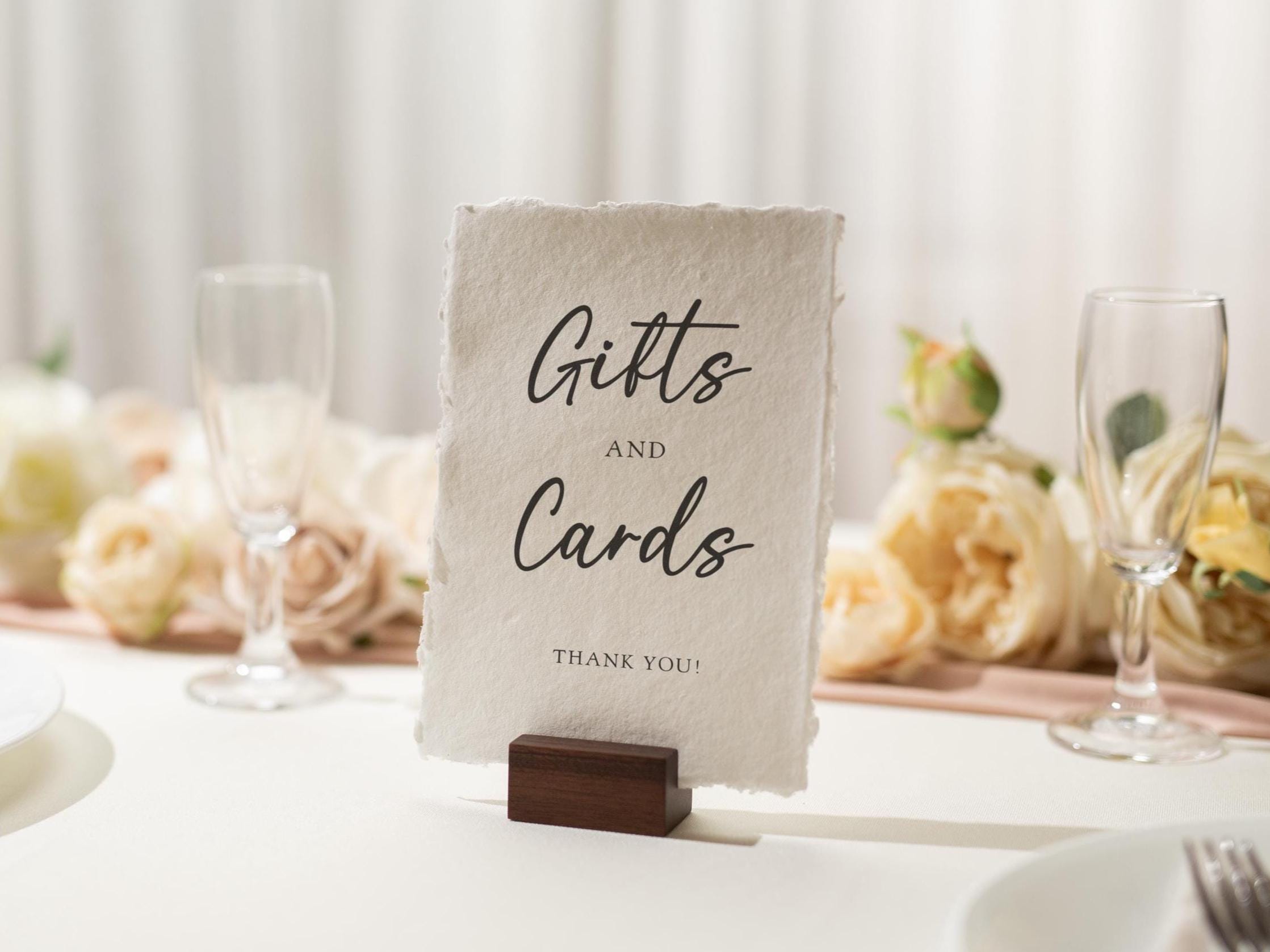 Gifts and Cards Sign Deckle Edge Paper (Design 5) - Gift Table Wedding Ceremony Reception Event Decor Signage Ready to Ship