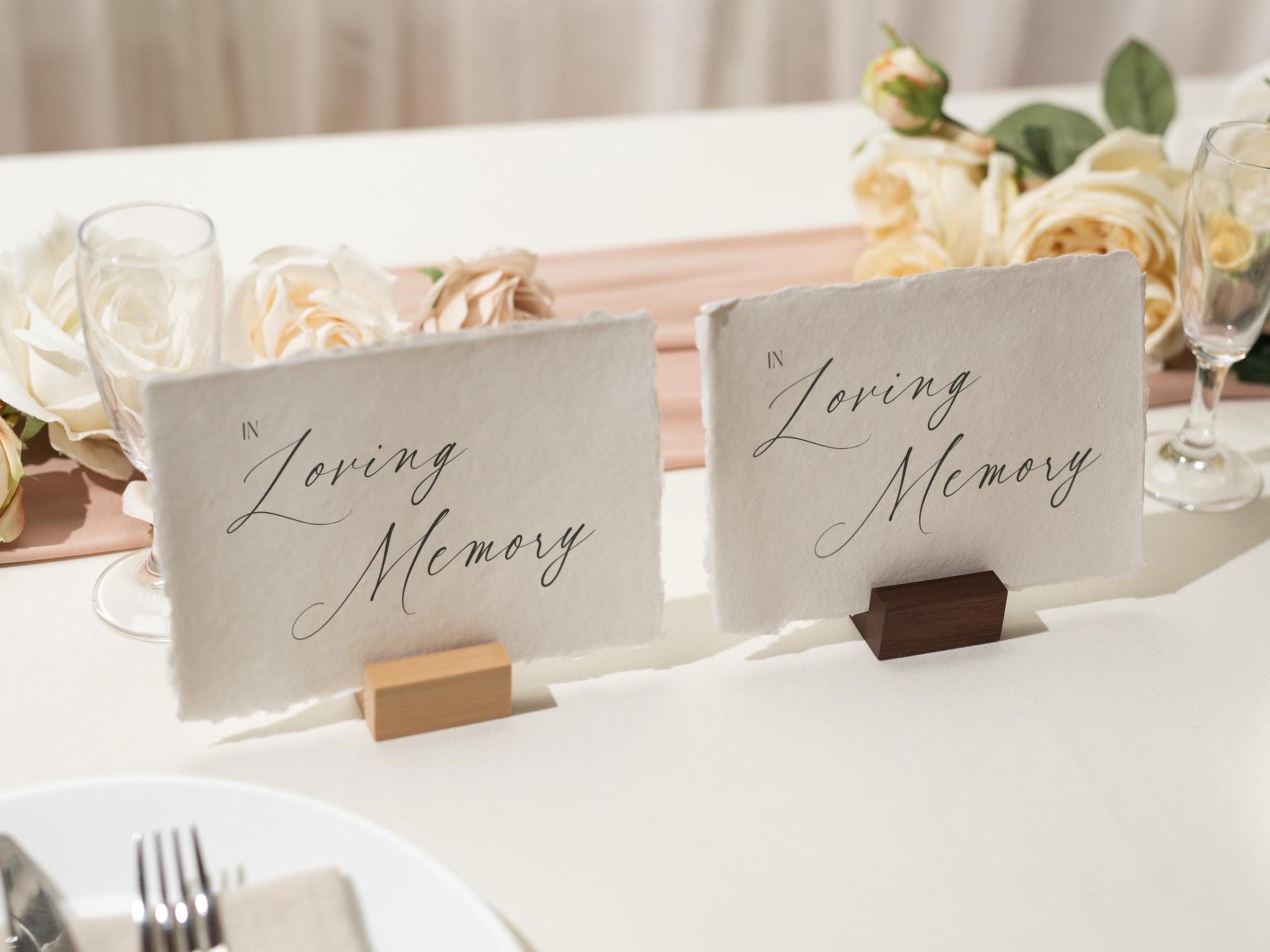 In Loving Memory Sign Deckle Edge Paper (Design 7) - Remembrance Honoring Loved Ones Wedding Ceremony Memorial Signage, Ready to Ship