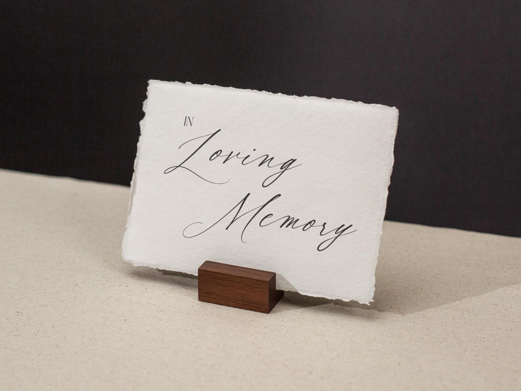 In Loving Memory Sign Deckle Edge Paper (Design 7) - Remembrance Honoring Loved Ones Wedding Ceremony Memorial Signage, Ready to Ship
