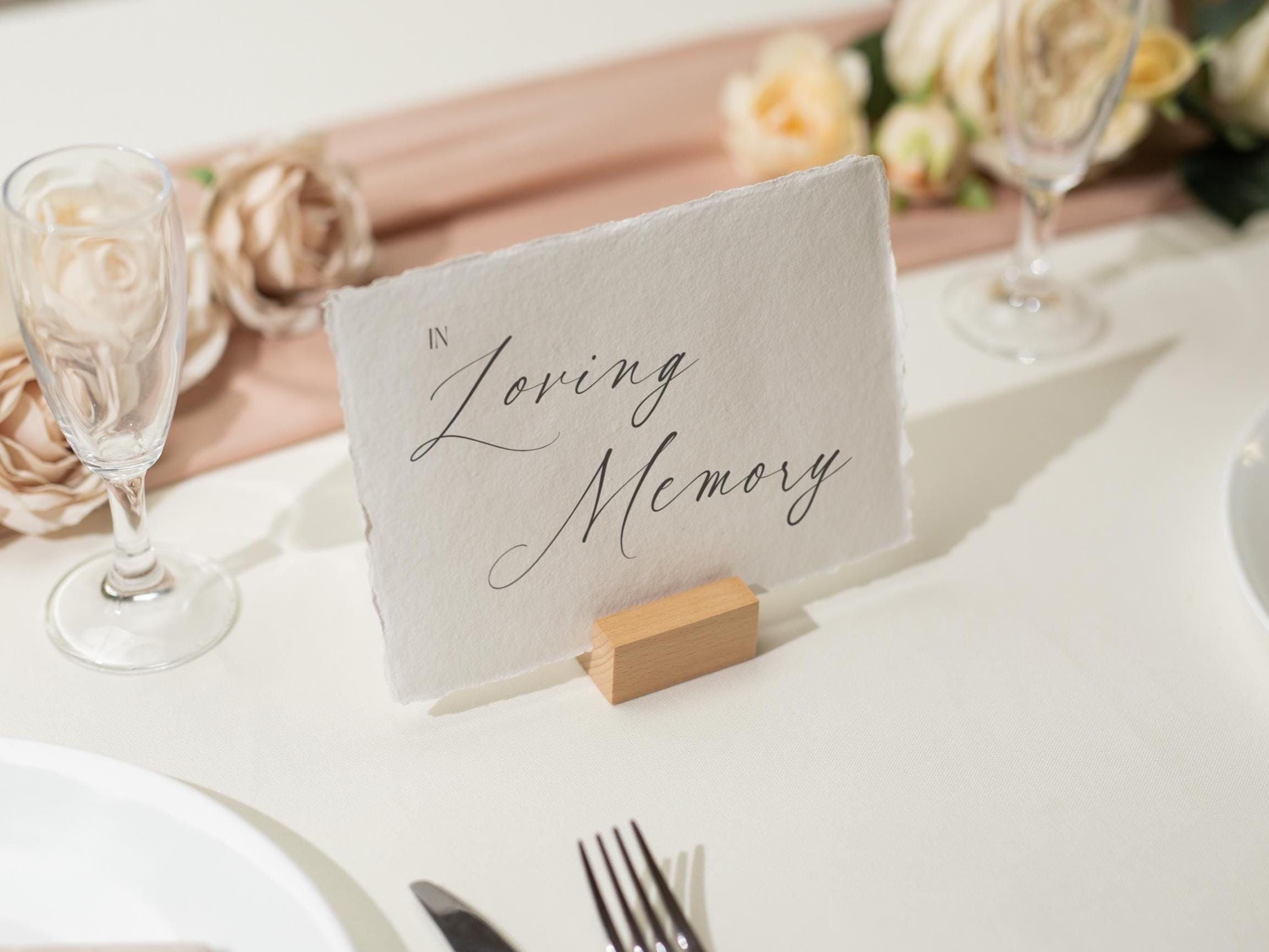 In Loving Memory Sign Deckle Edge Paper (Design 7) - Remembrance Honoring Loved Ones Wedding Ceremony Memorial Signage, Ready to Ship