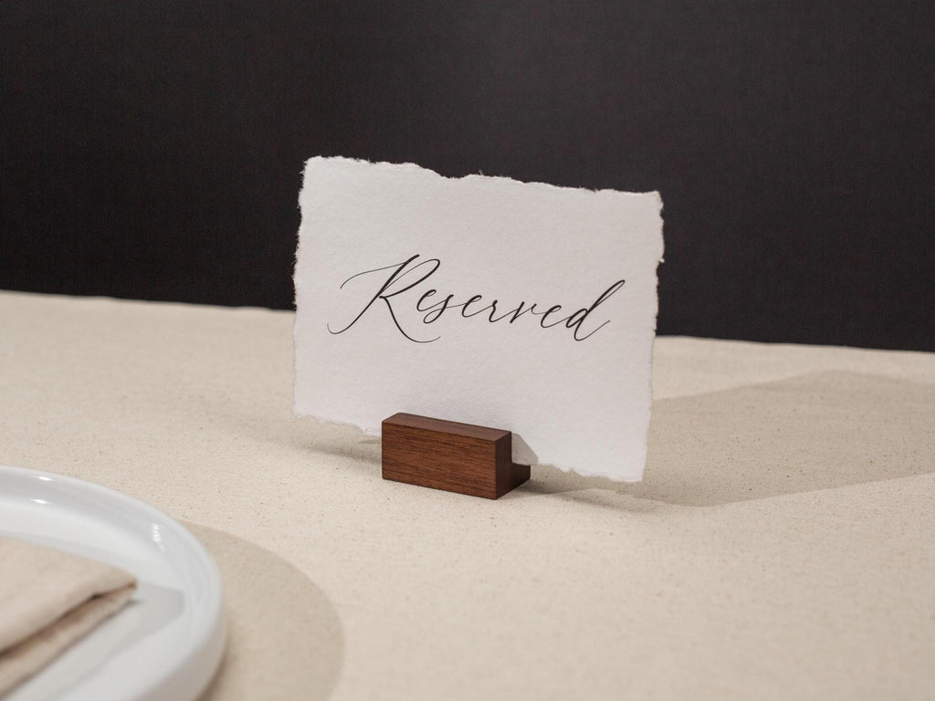 Reserved Sign Deckle Edge Paper (Design 10) - Bride Groom or Family Section Wedding Ceremony Reception Event Decor Signage, Ready to Ship