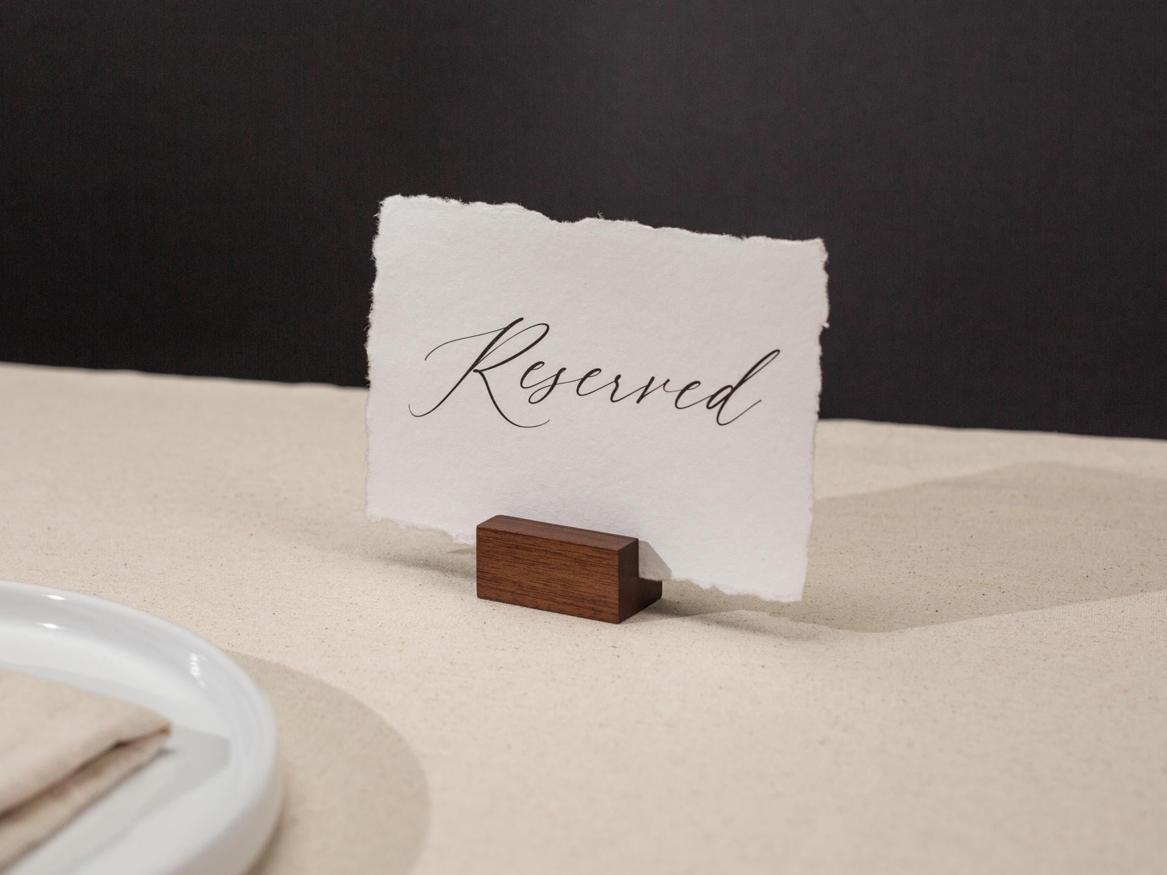 Reserved Sign Deckle Edge Paper (Design 10) - Bride Groom or Family Section Wedding Ceremony Reception Event Decor Signage, Ready to Ship