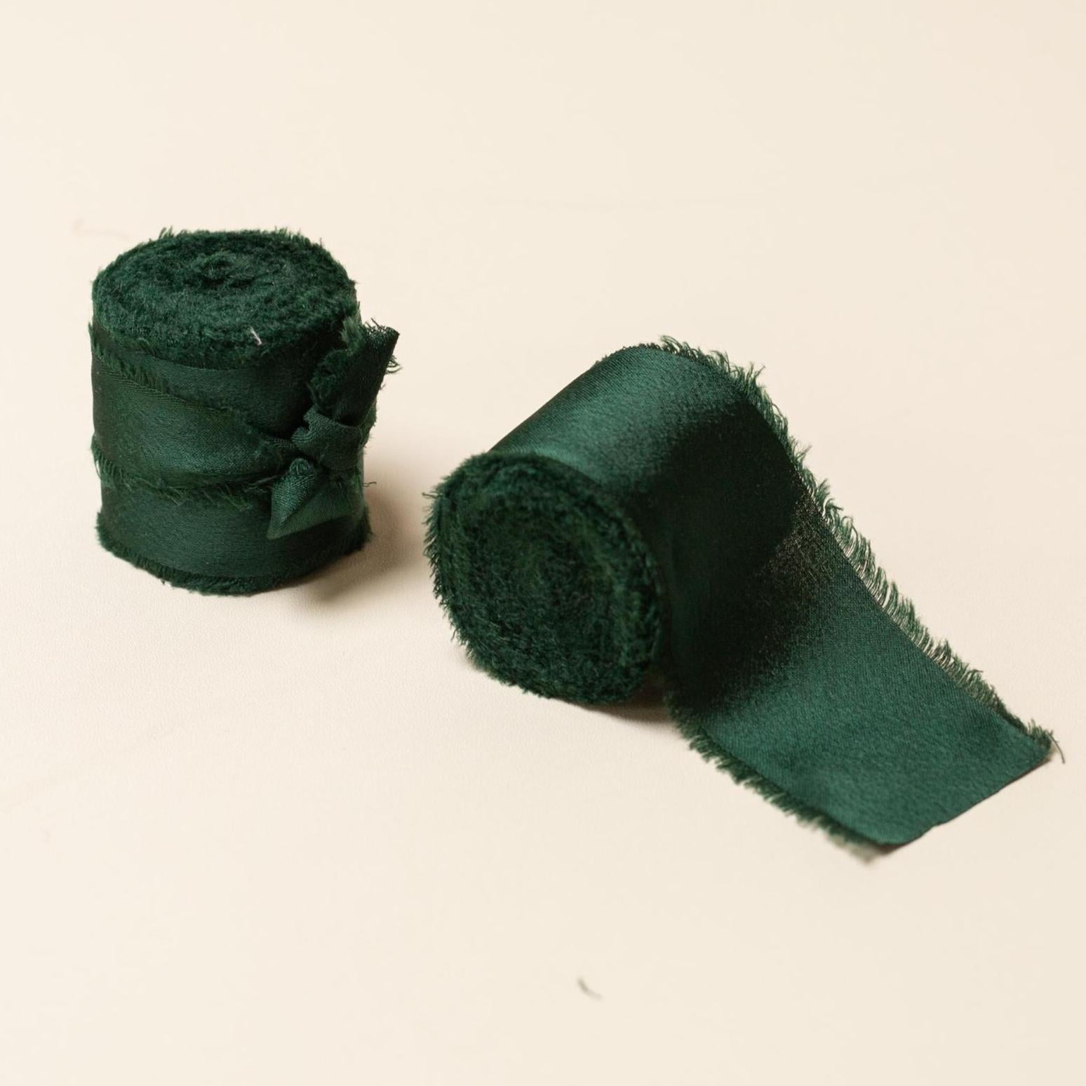 Frayed Edge Silky Satin Ribbon, 5 yards - For wedding, gifts, special events, decoration, wedding party gifts, cards, floral bouquet